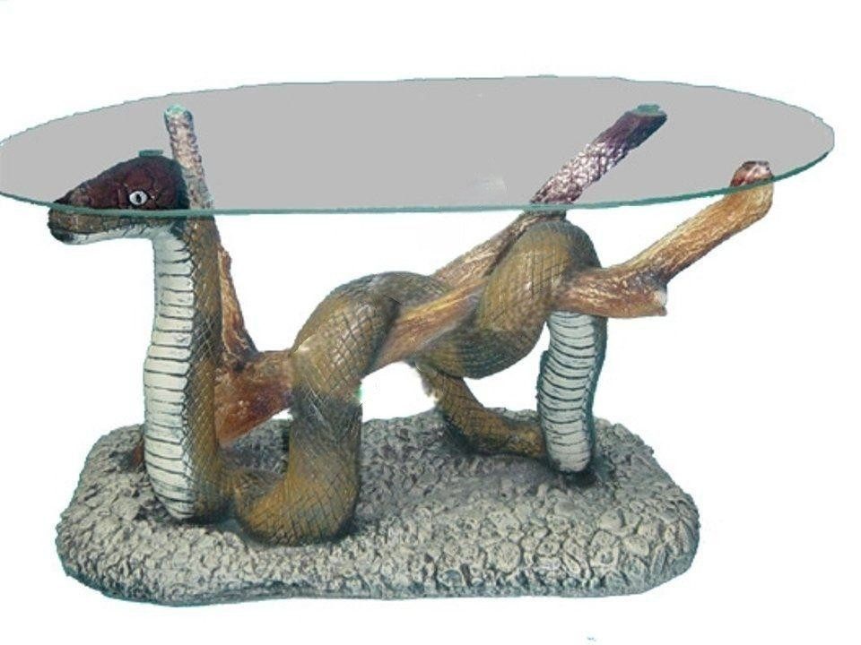 JVmoebel Couchtisch Design Tisch Schlange aus Glas - Deko Figur Skulptur, Made in Europa