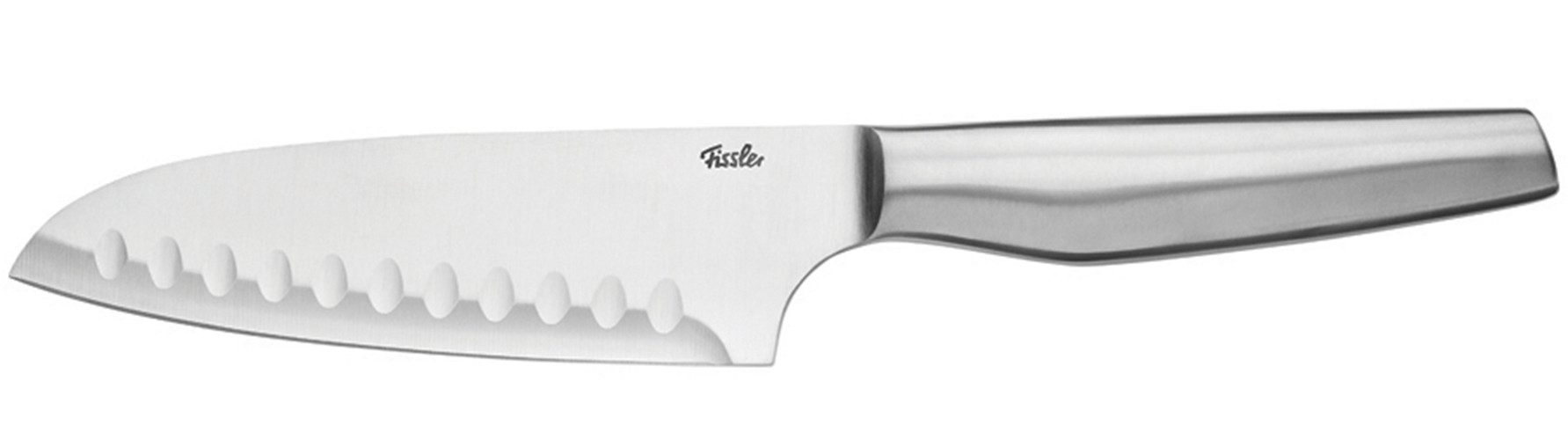 Fissler Santokumesser Essential, breite Klinge, Halbkropf, leicht gebogenes Klingenprofil, Kullen