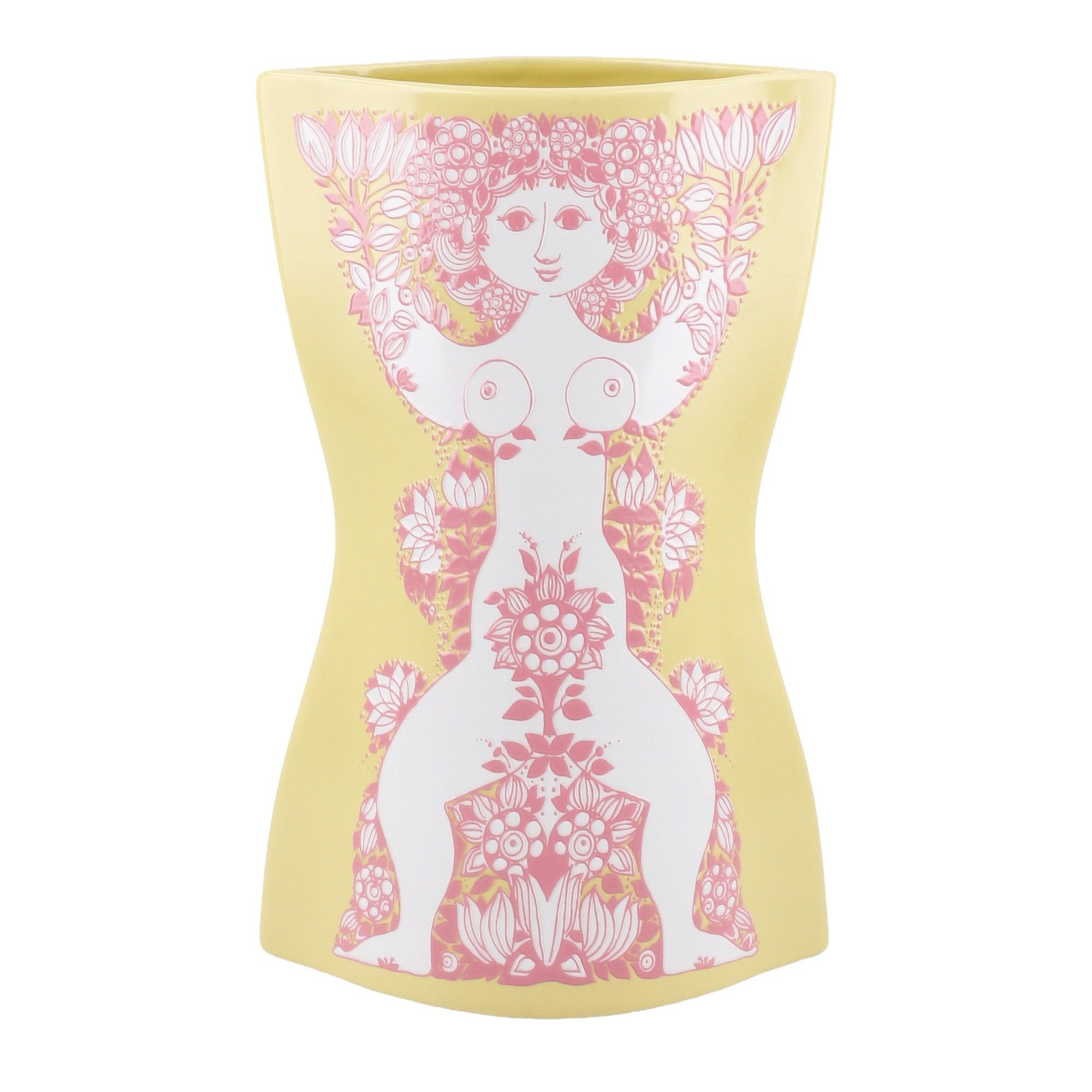 Bjørn Wiinblad Dekovase Bjørn Wiinblad Nina Vase 22 cm gelb/pink