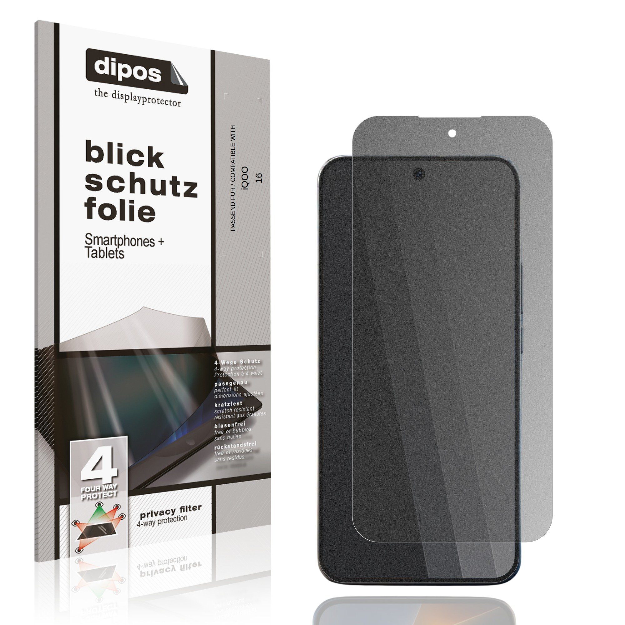 dipos Displayschutzfolie Schutzfolie für iQOO 16, 1 Stück, Displayschutz Schutz Folie Made in Germany