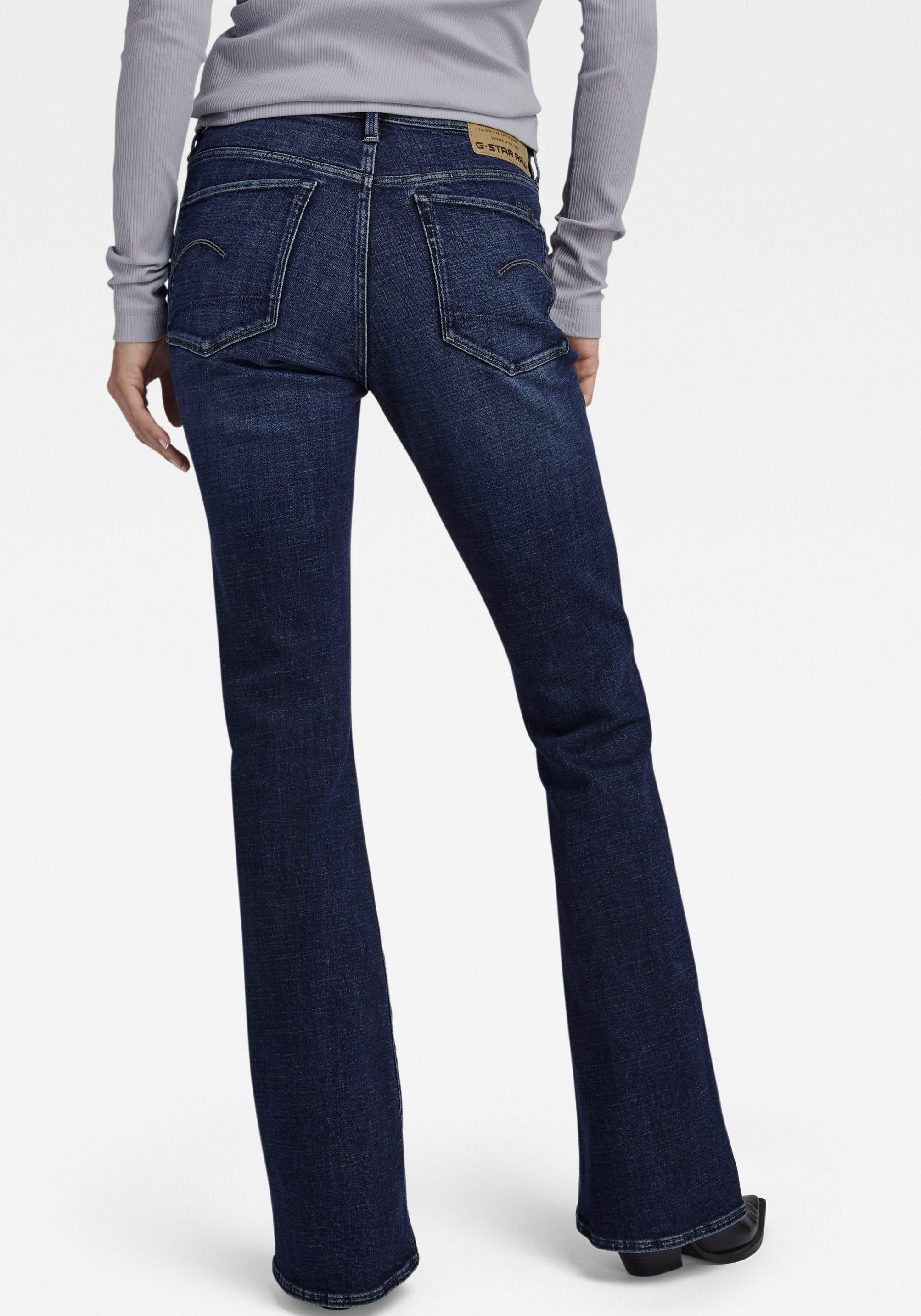 G-Star RAW Bootcut-Jeans 3301 Flare Jeans perfekter Sitz durch Elasthan- Anteil | 
