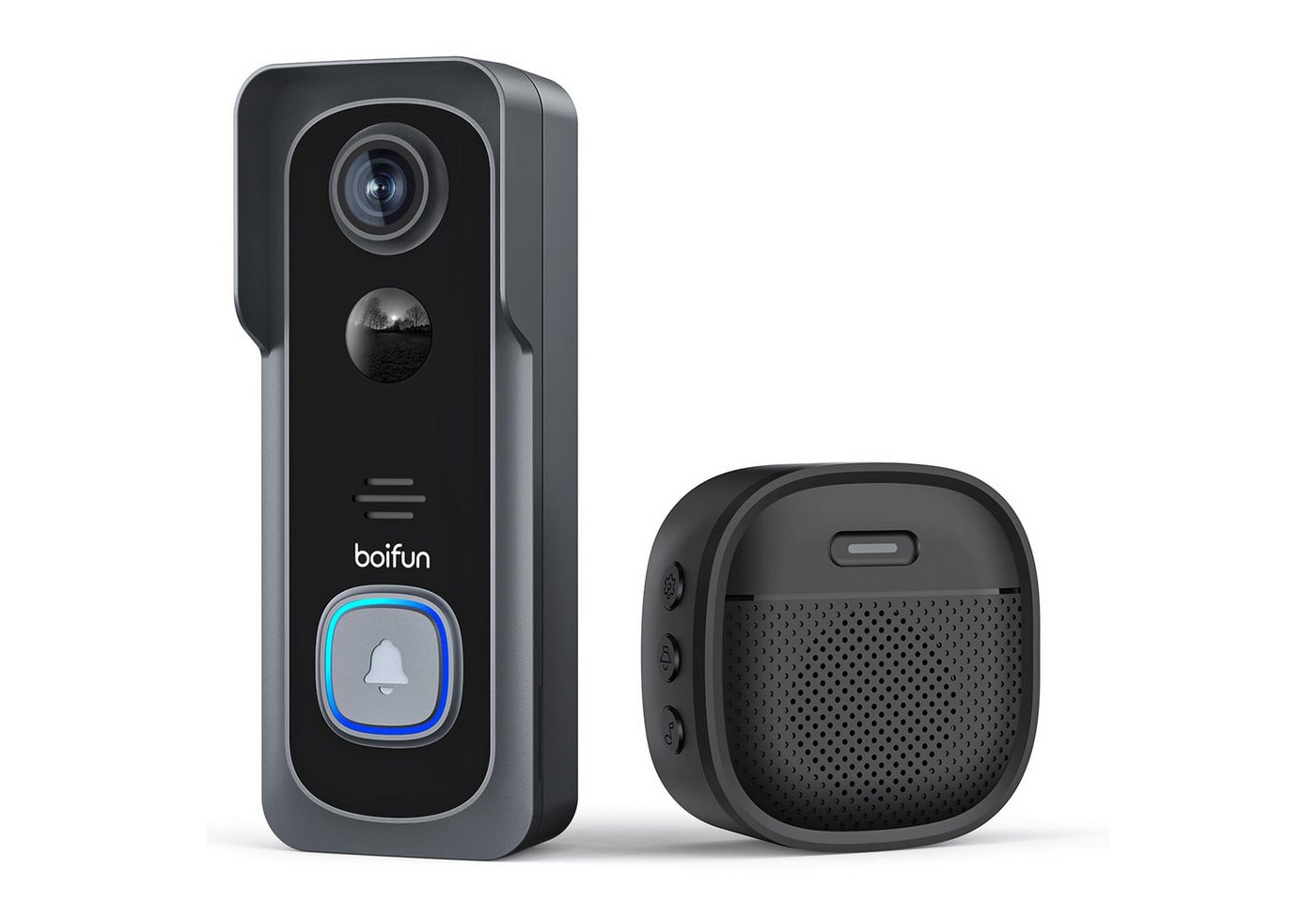Boifun Smart Home Türklingel Videodoorbell Kamera WLAN-Version 5MP (Außenbereich, Außenbereich, 5 GHz WiFi, 1-tlg., Nachtsicht, PIR Bewegungserkennung, 2-Wege-Audio, 166°Weitwinkel,Alexa-kompatibel)