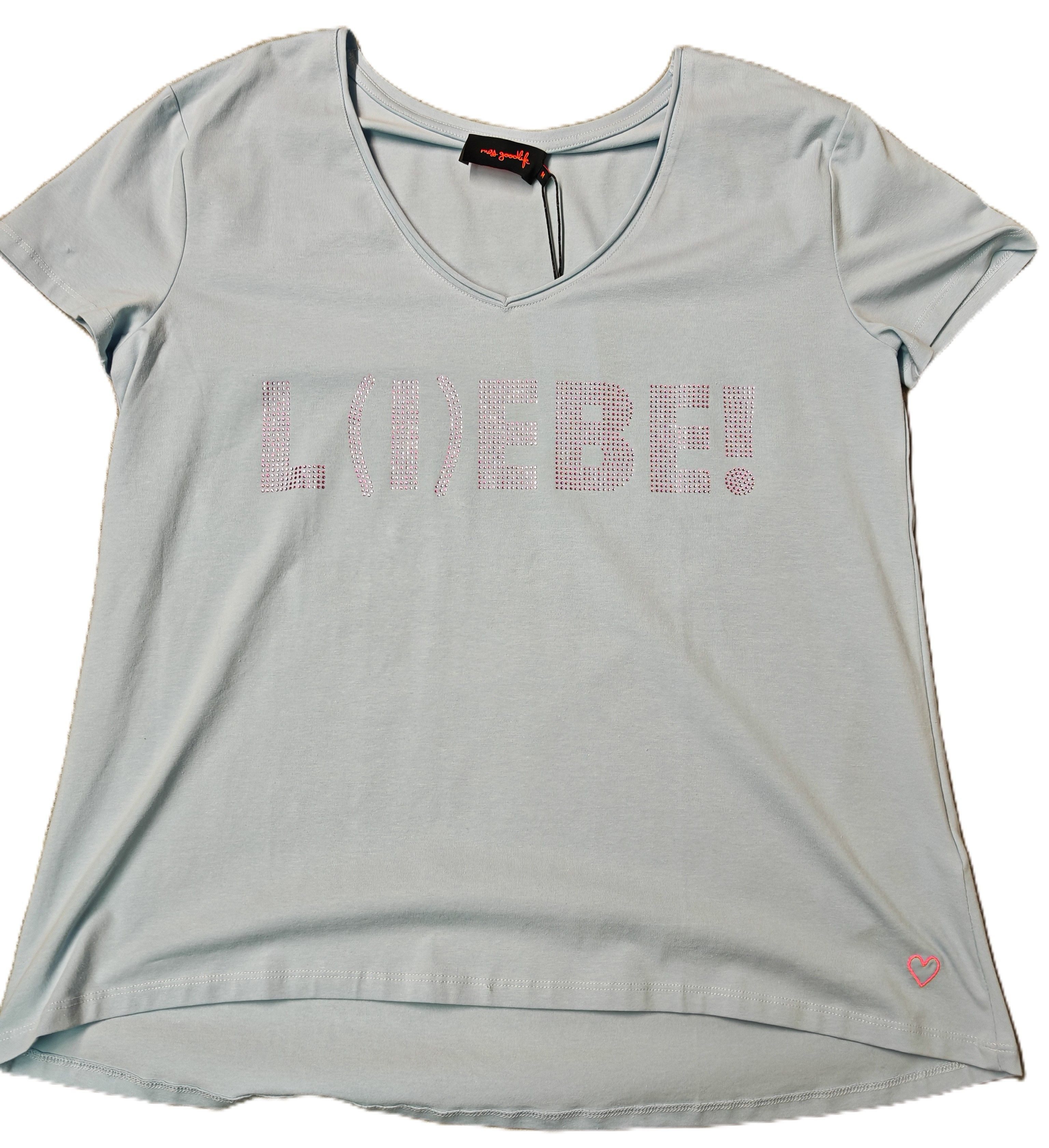 Miss Goodlife Kurzarmshirt MG12373 T-Shirt Liebe Strass