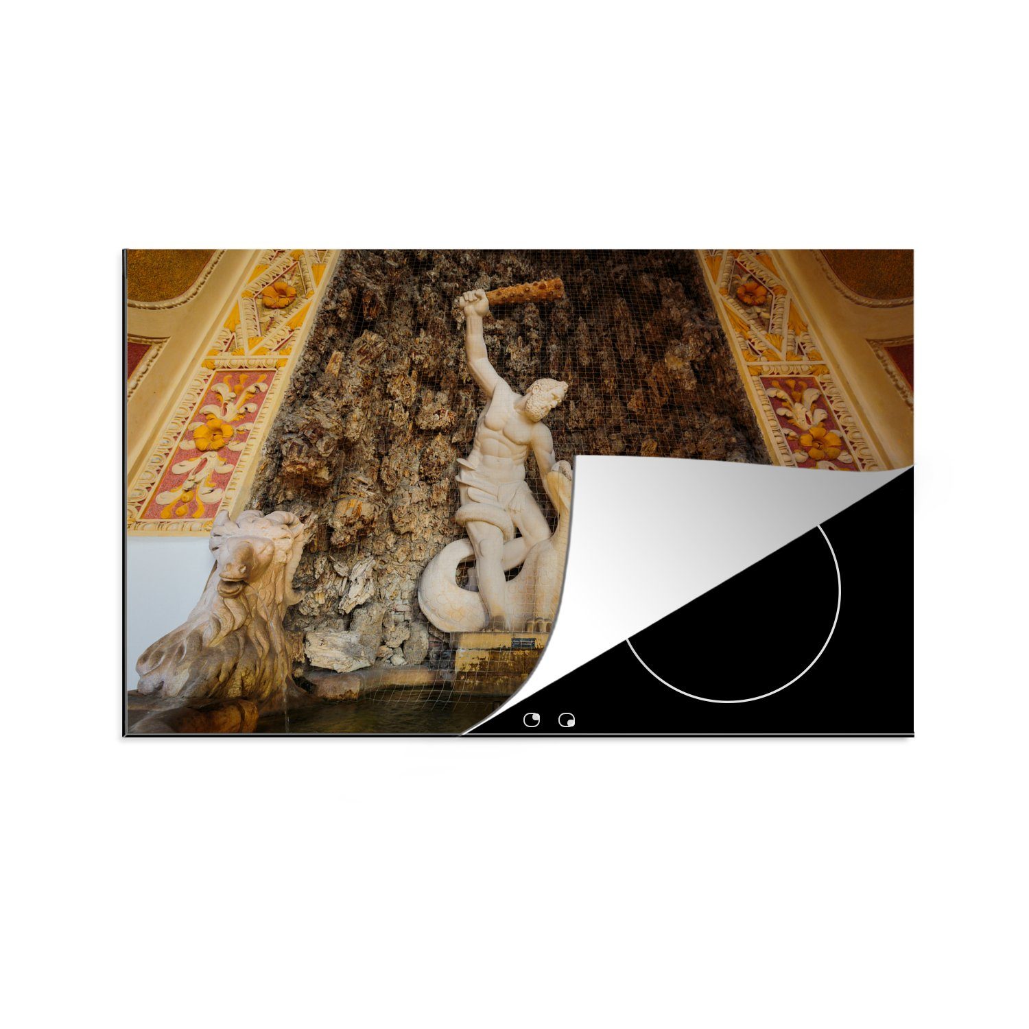 MuchoWow Herdblende-/Abdeckplatte Der Herkulesbrunnen bei Salzburg in Österreich, Vinyl, (1 tlg), 81x52 cm, Induktionskochfeld Schutz für die küche, Ceranfeldabdeckung