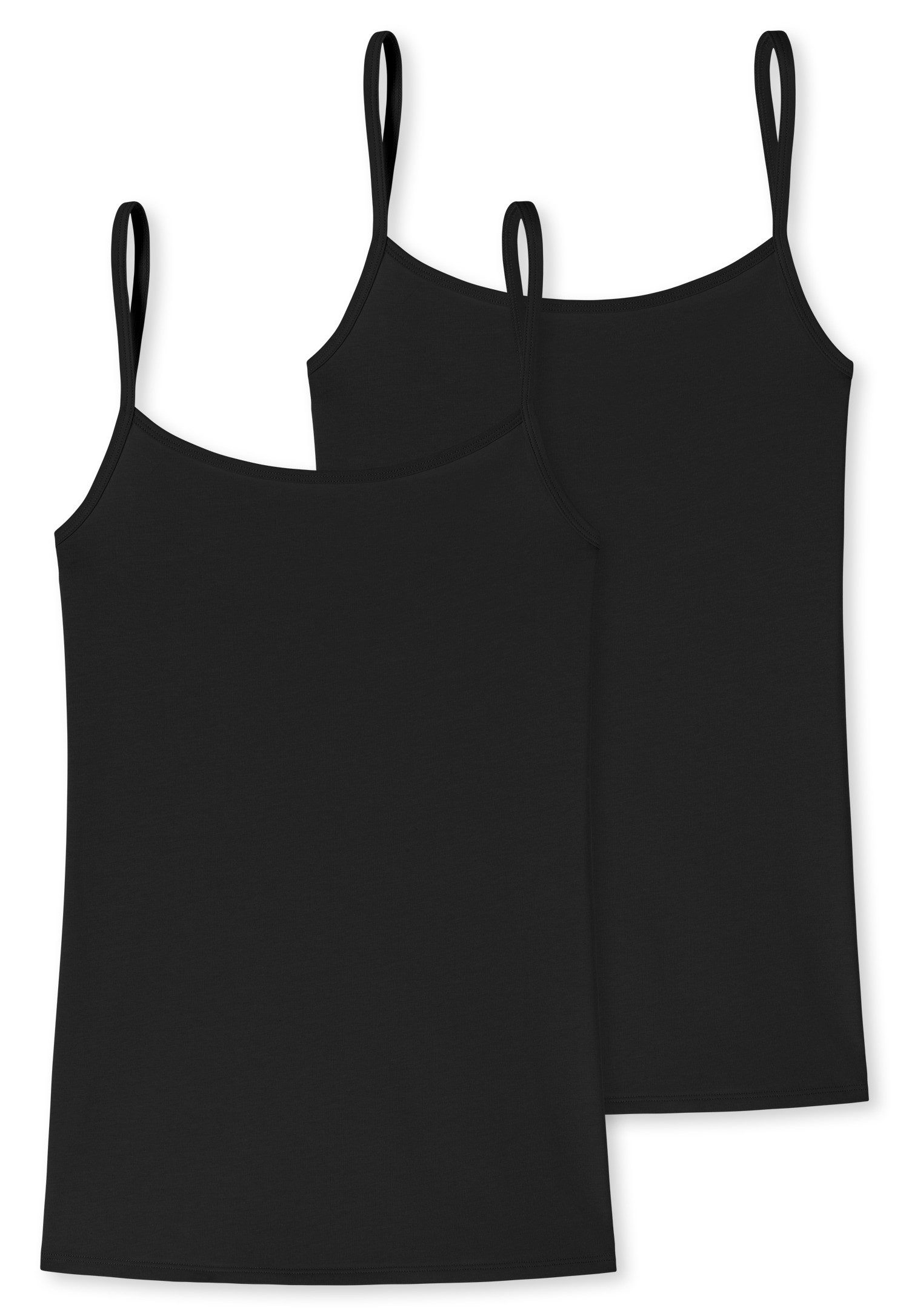 uncover by SCHIESSER Spaghettitop Uncover Cotton tiefer Rundhalsausschnitt, schmale Träger, elastisch, weich