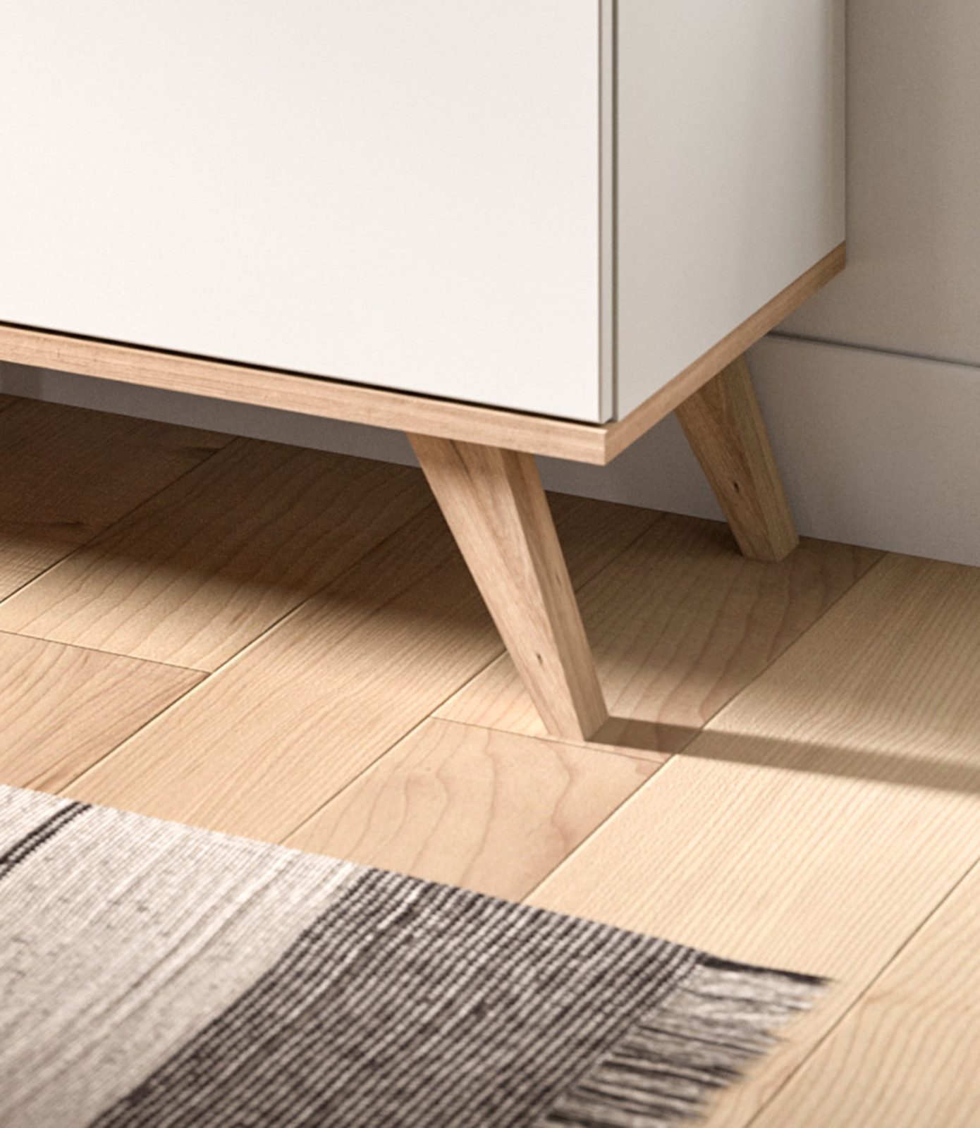 Inn.Furn Sideboard Hygge (in weiß und Nox Eiche, Breite 185 cm), mit Soft-Close-Funktion