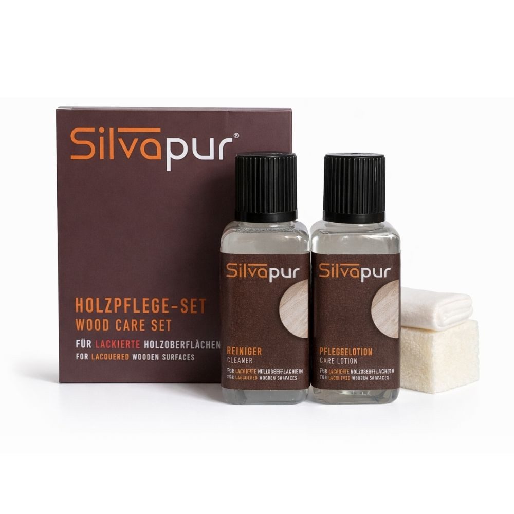 LCK SILVAPUR® Holzpflege-Set für lackierte Holzoberflächen Holzreiniger (Set, [- 4-tlg. Pflege & Schutz für lackierte Holzoberflächen)