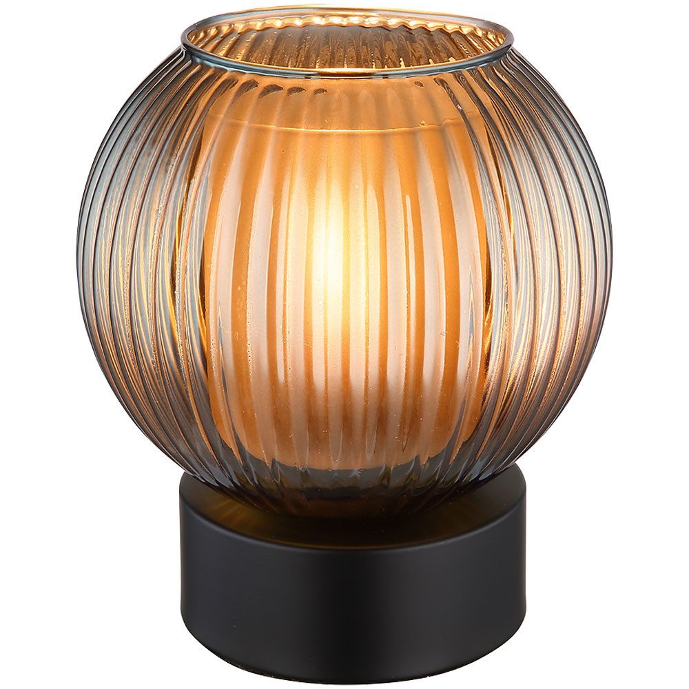 GLOBO LIGHTING Tischleuchte, Leuchtmittel nicht inklusive, Tischlampe Nachttischlampe Tischleuchte Retro Glas Wohnzimmerlampe