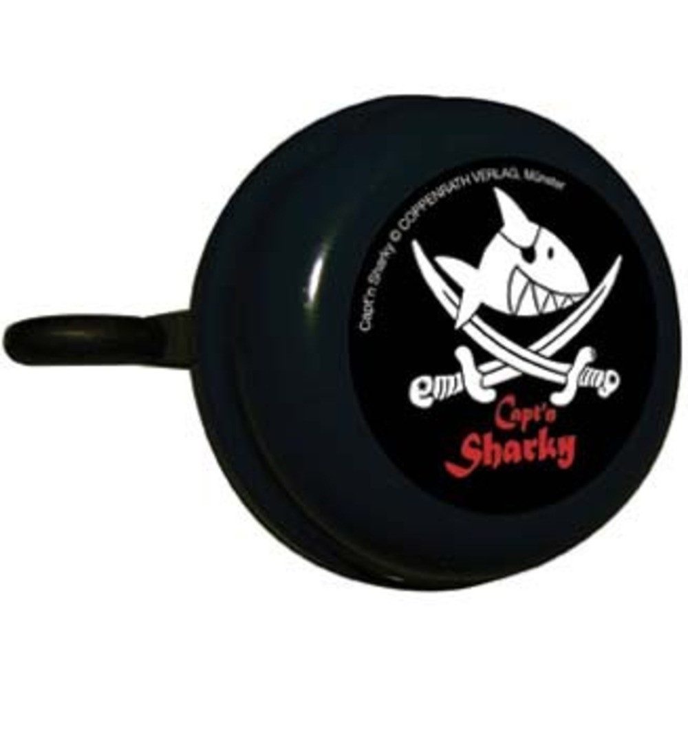 Bike Fashion Fahrradklingel ♫♫ Kinder Klingel, Capt`n Sharky, schwarz, Ø 55mm