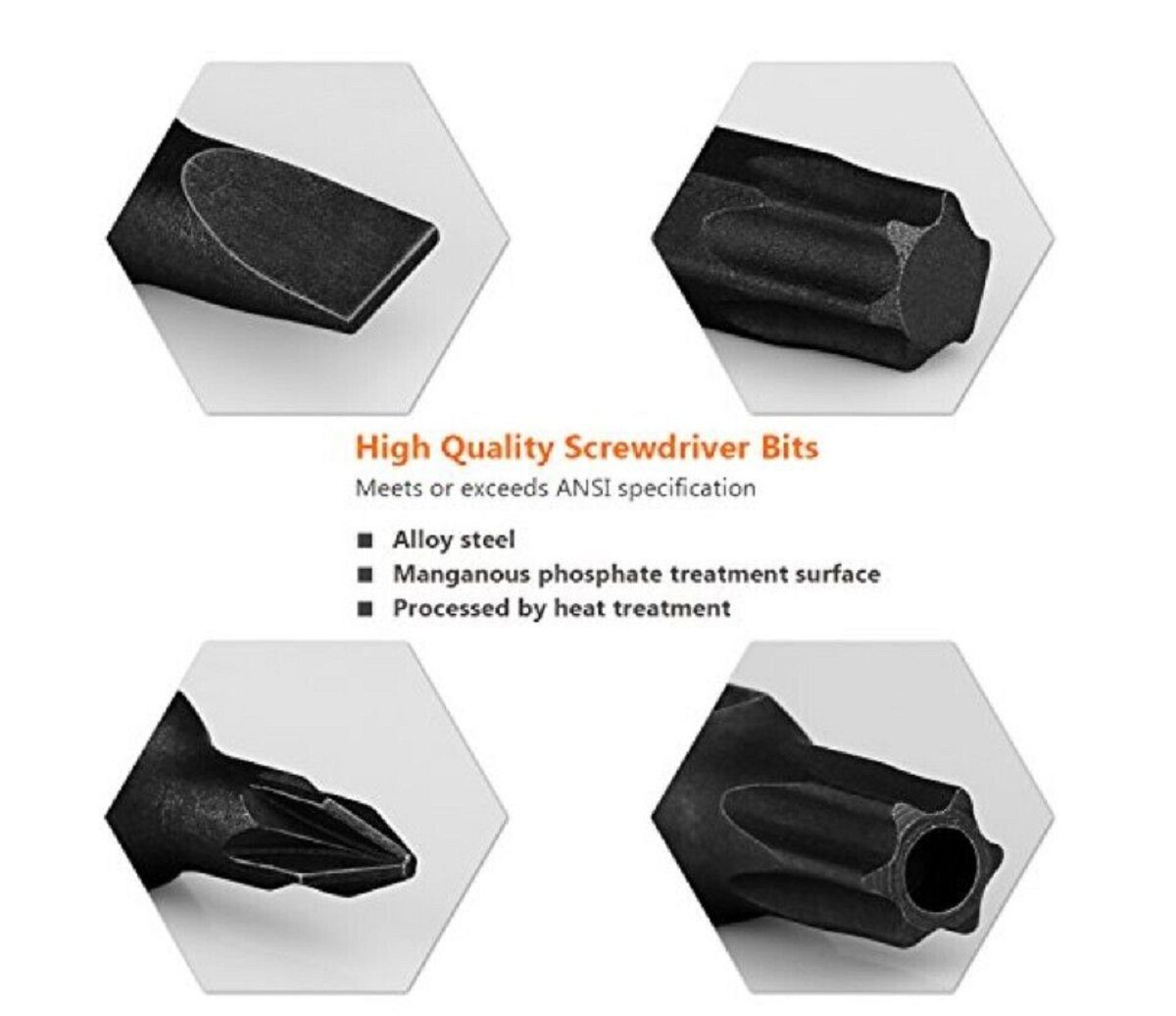TACKLIFE Bit-Schraubendreher 61 in 1 Schraubendreher Bit Set Präzisions Magnet Schraubendreher, Kit mit 60 Schraubenbits in verschiedenen Größen