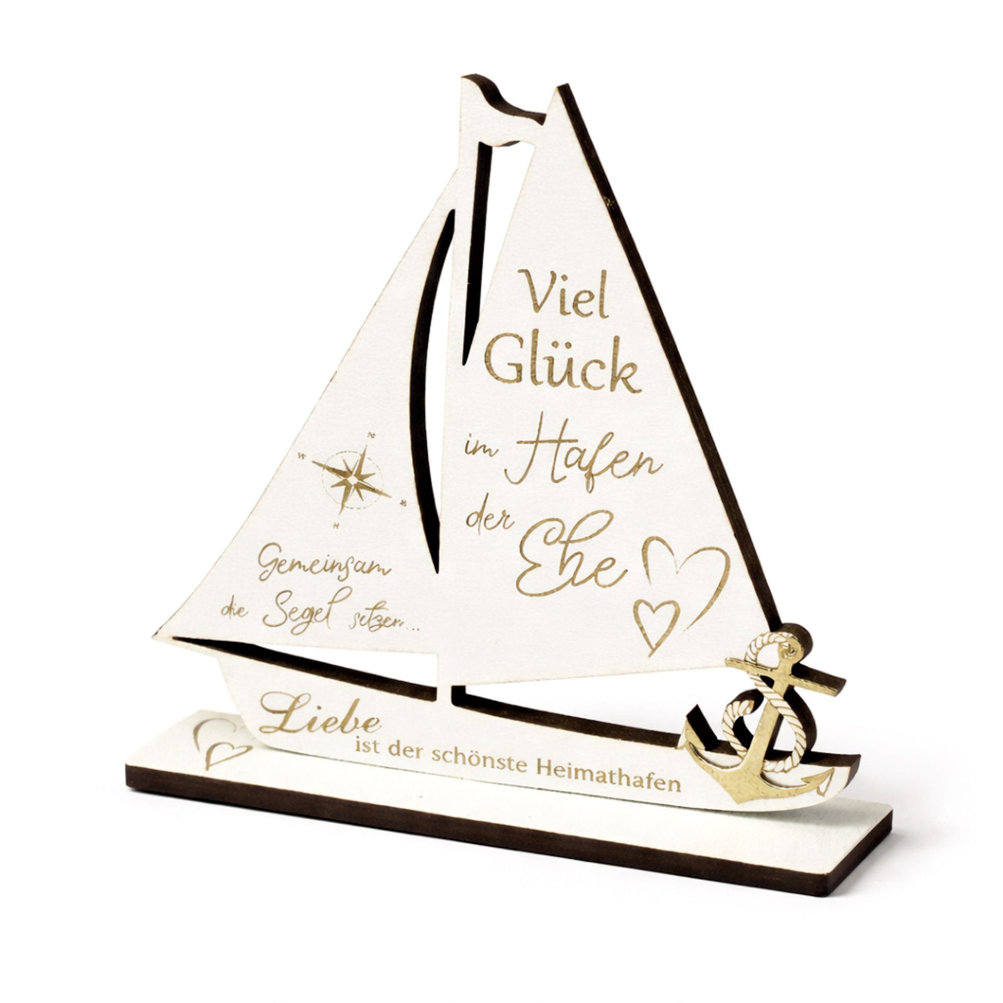 Dekolando Hochzeitskarte Geldgeschenk Hochzeit Segelboot Mini Hochzeitsgeschenk 9 x 9,5 cm