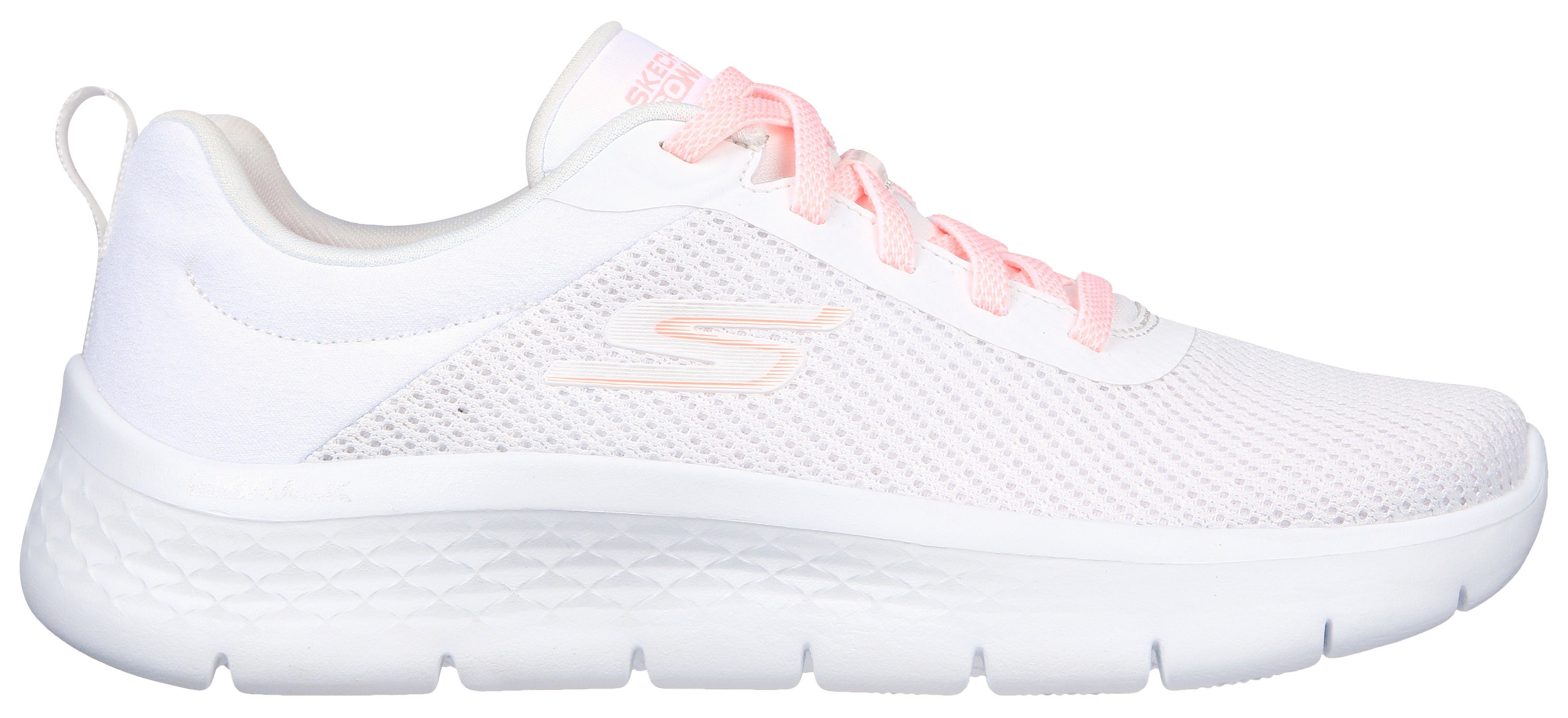 Skechers GO WALK FLEX ALANI Sneaker Maschinenwäsche geeignet weiß-rosa für Slip-On