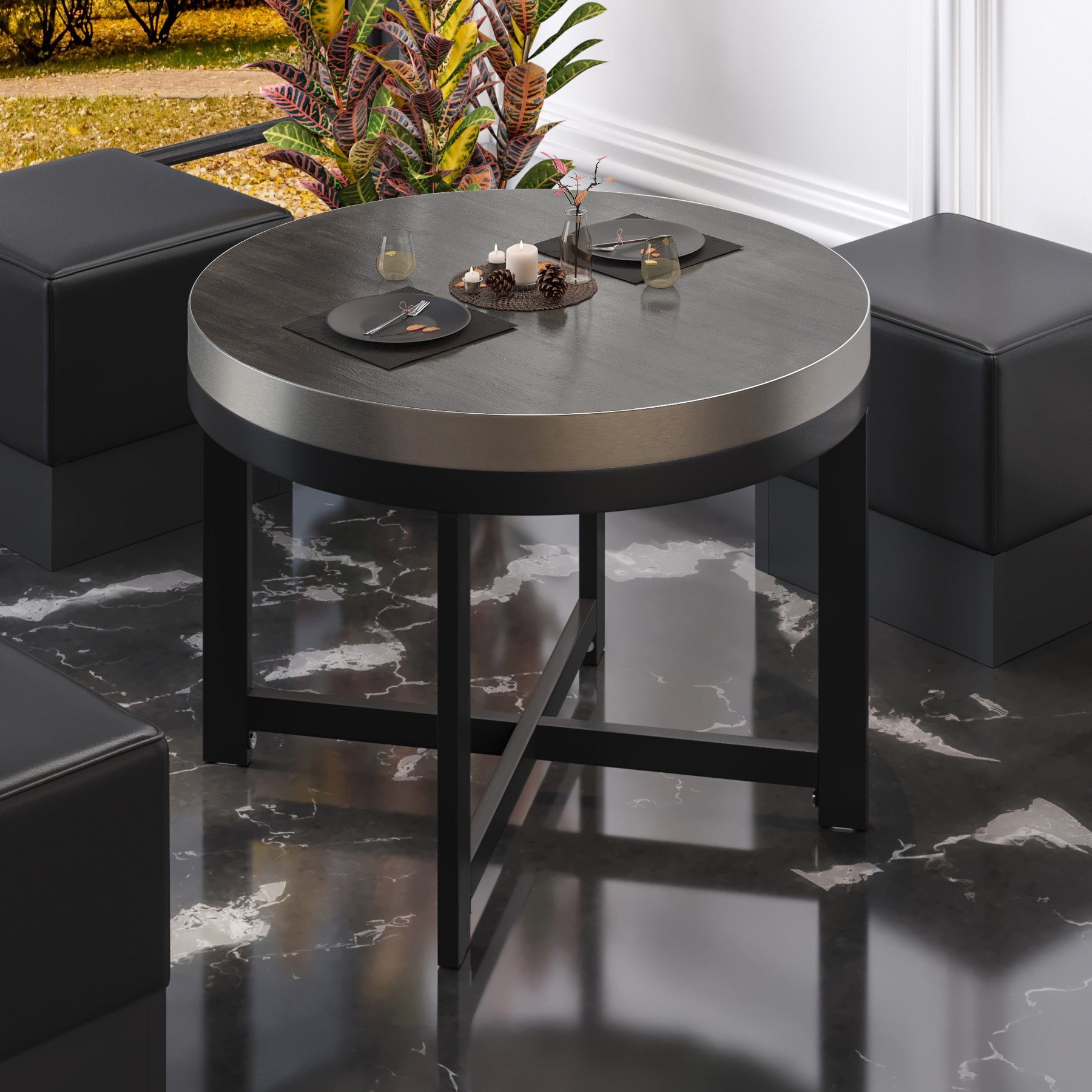 Edelstahl/Schwarz/Wenge | Edelstahl/Schwarz/Wenge