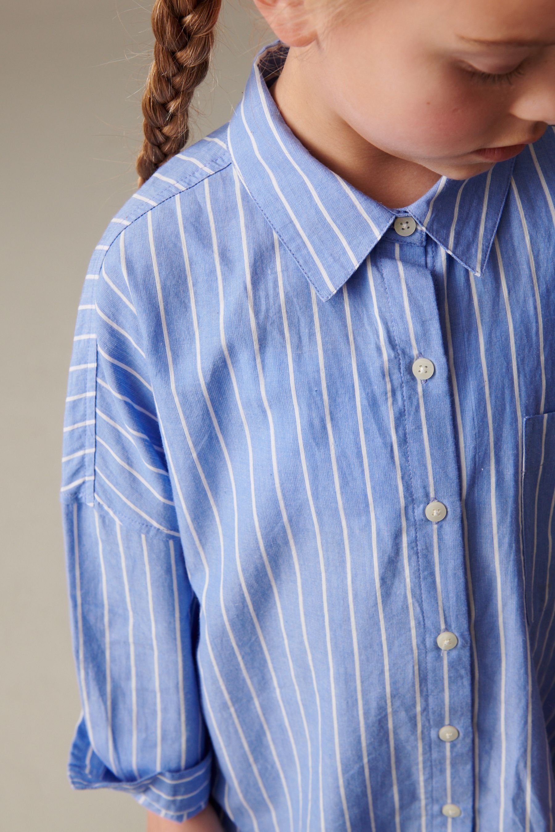 Stripe Blue Next Hemd Oversize (1-tlg) in Oversize-Shirt