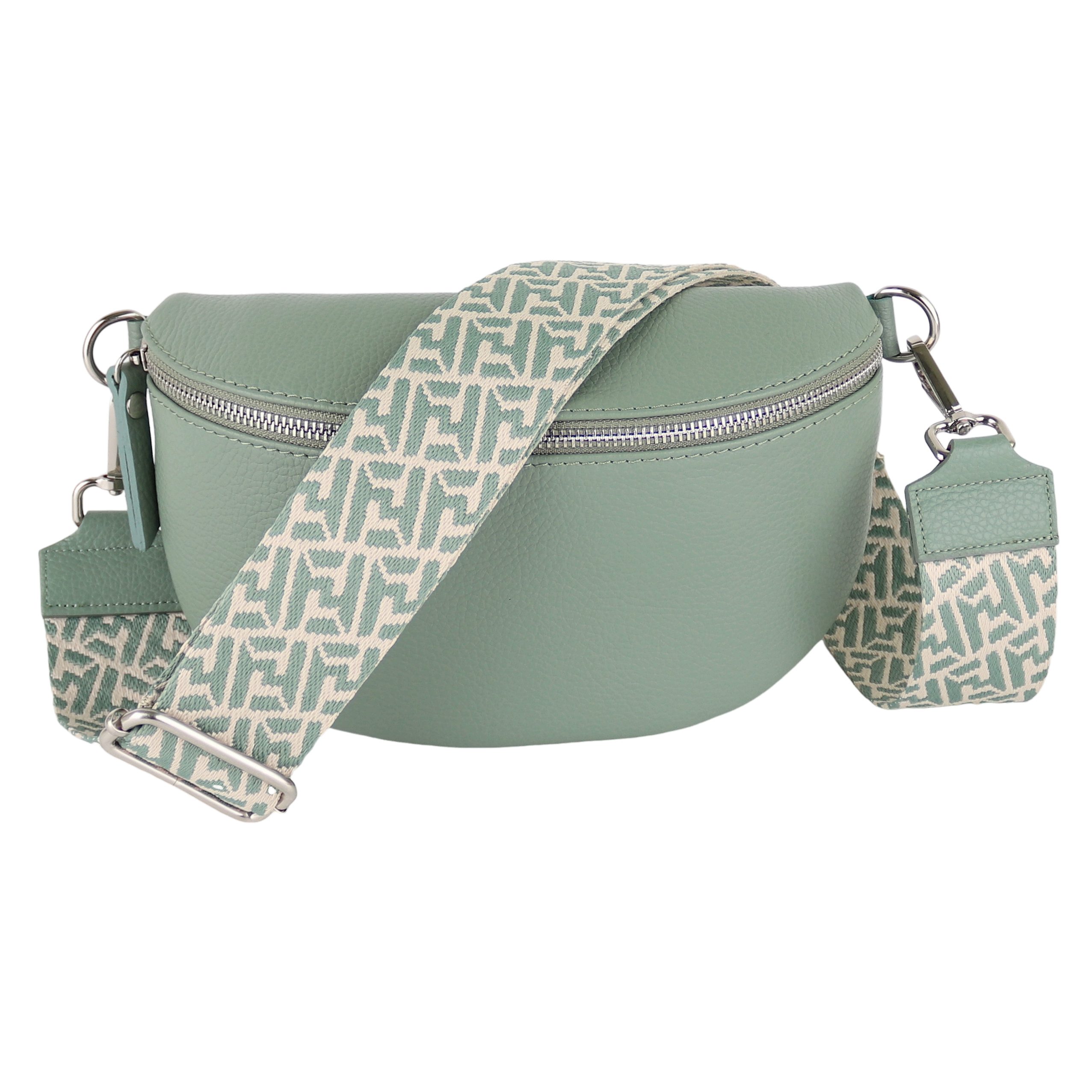 Bauchtasche Damen, Echtleder, Leder, Made in Italy, Umhängetasche, Brusttasche