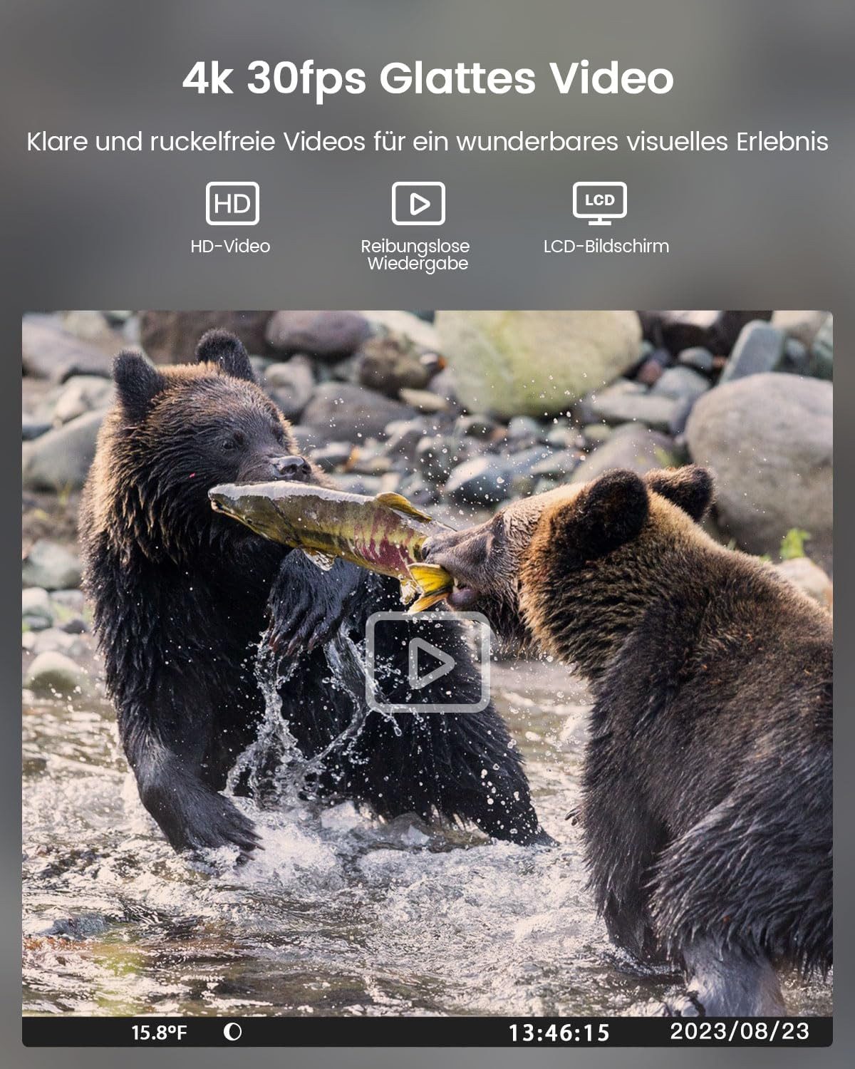 Usogood Wildkamera Wildkamera 4K Video Wildtierkamera 48MP mit 32GB karte und 8 Batterien (Außenbereich, für Outdoor-Gartenüberwachung Außenbereich Sicherheit,  – Bild 4 von 5