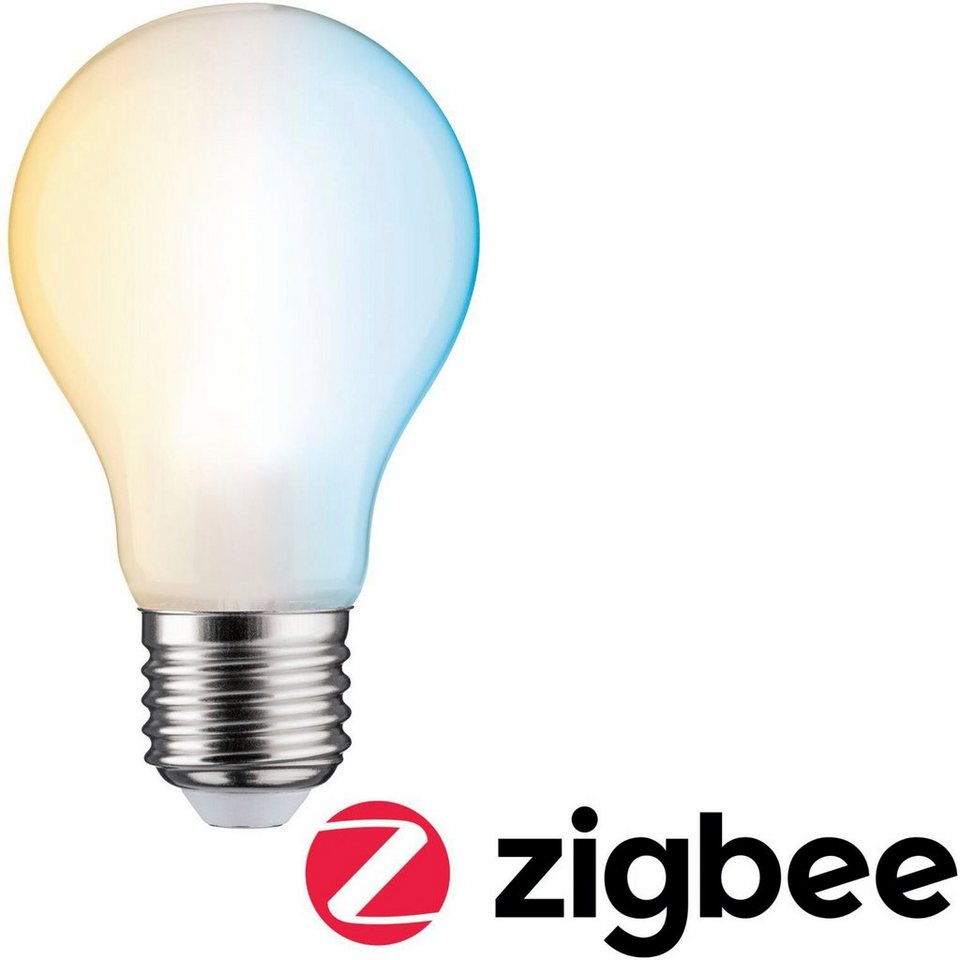 Paulmann LED-Leuchtmittel Zigbee AGL 7 W E27 2.200 - 6.500K TunableWhite,  E27, 1 St., Neutralweiß, Tageslichtweiß, Warmweiß, Farbtemperatur: 2700K -  Warmweiß bis 6500K - Tageslichtweiß
