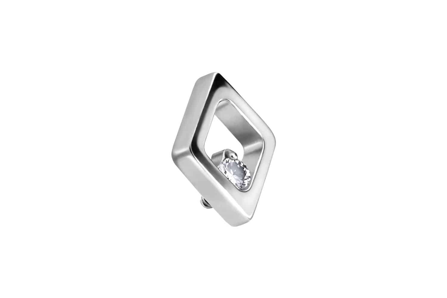 Piercing-Set Titan Schraubaufsatz mit Außengewinde RAUTE + KRISTALL