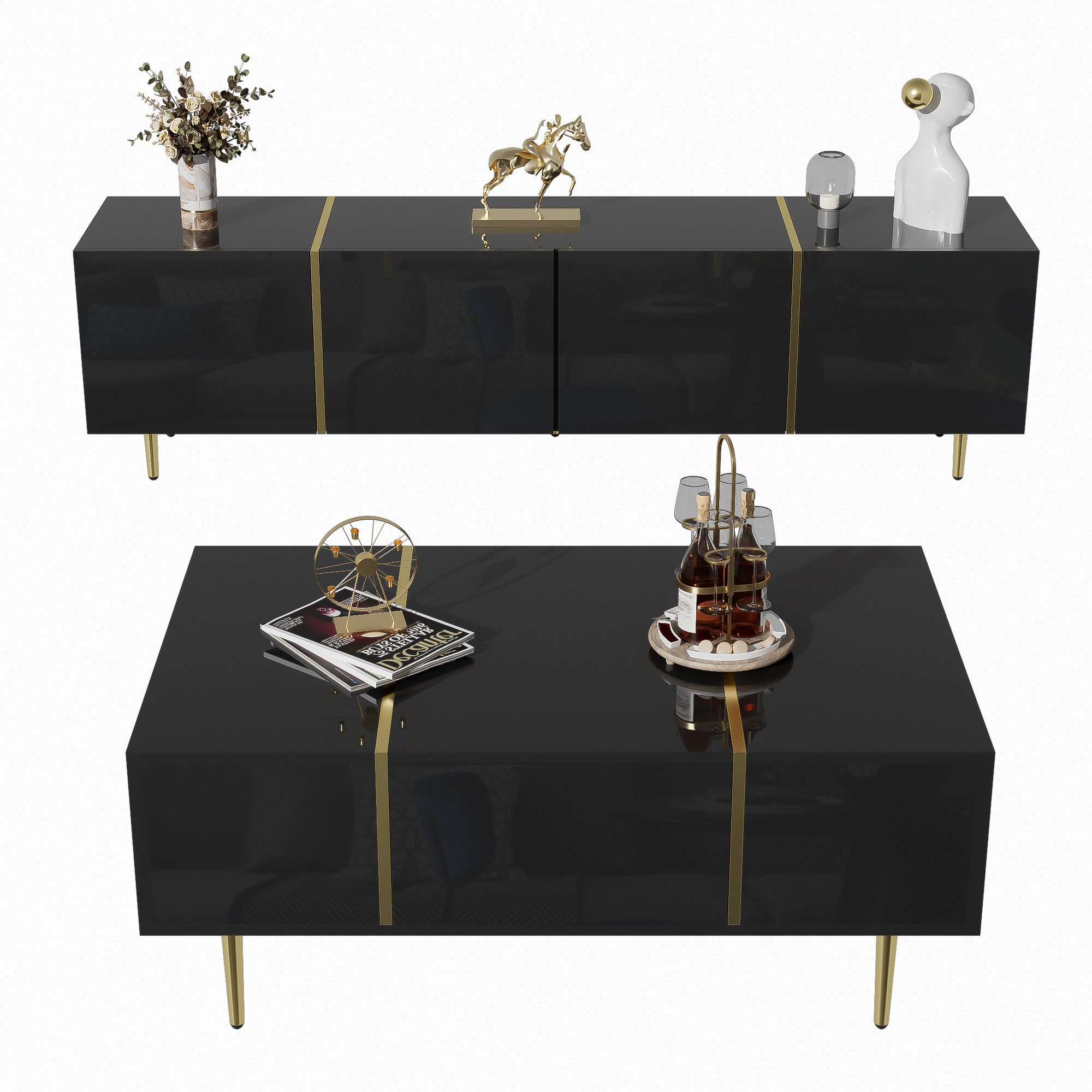 Gotagee Wohnzimmer-Set TV-Schrank und Couchtisch Set günstig online kaufen