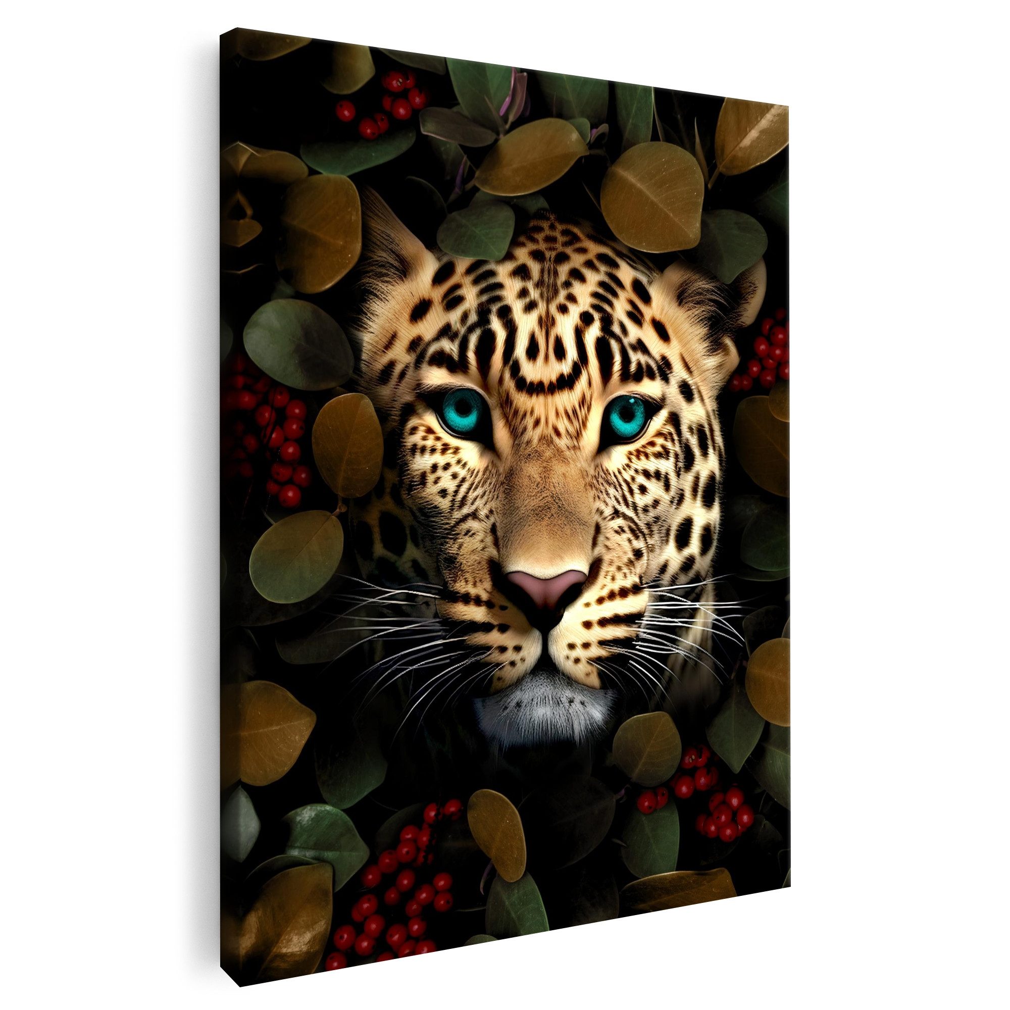 Artmazing Leinwandbild Dschungelblick Leopard, Dschungelblick Leopard, gesp. auf FSC Echtholz-Keilrahmen, in versch. Größen