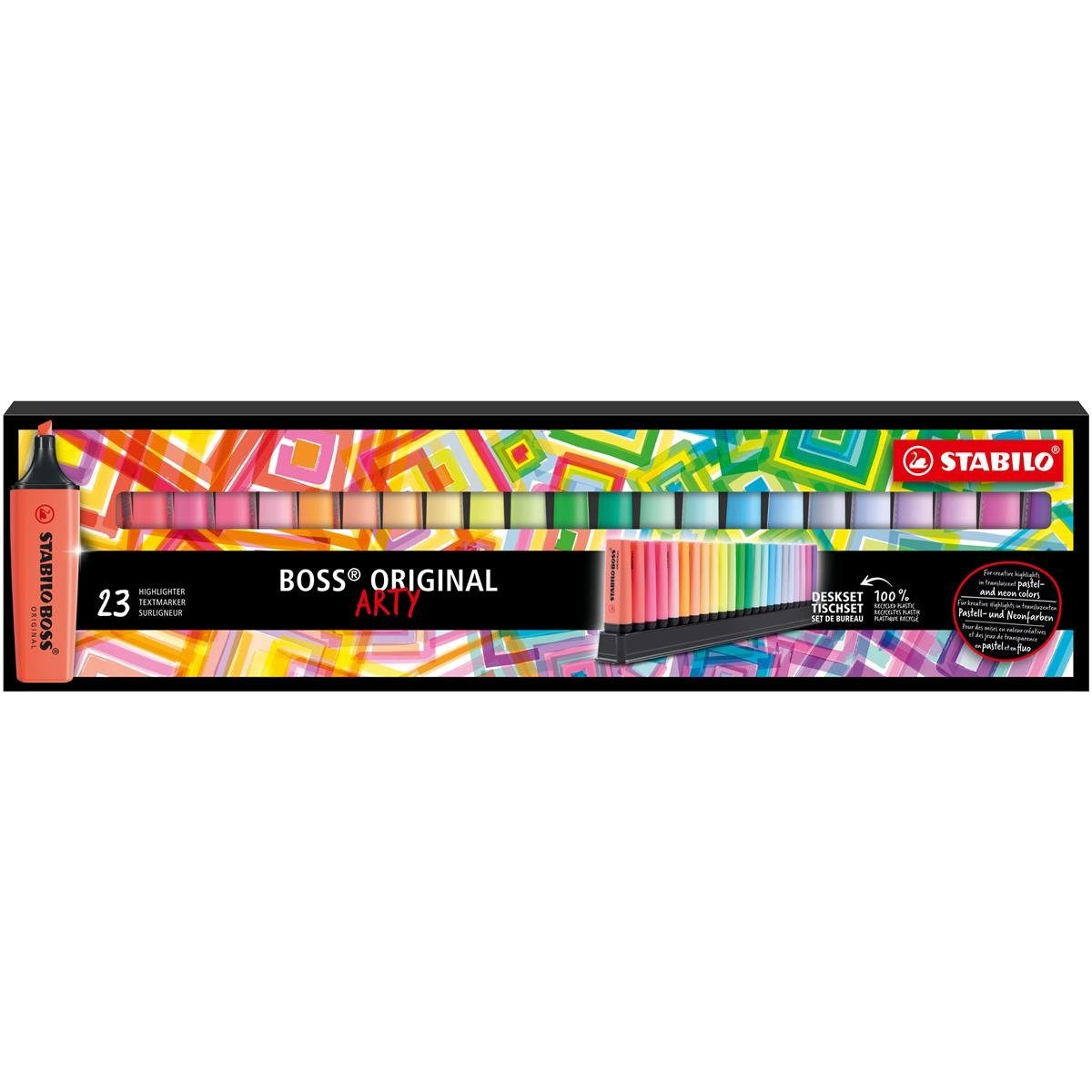 Marker STABILO BOSS Textmarker ARTY - 2+5 mm - 23er Tischset