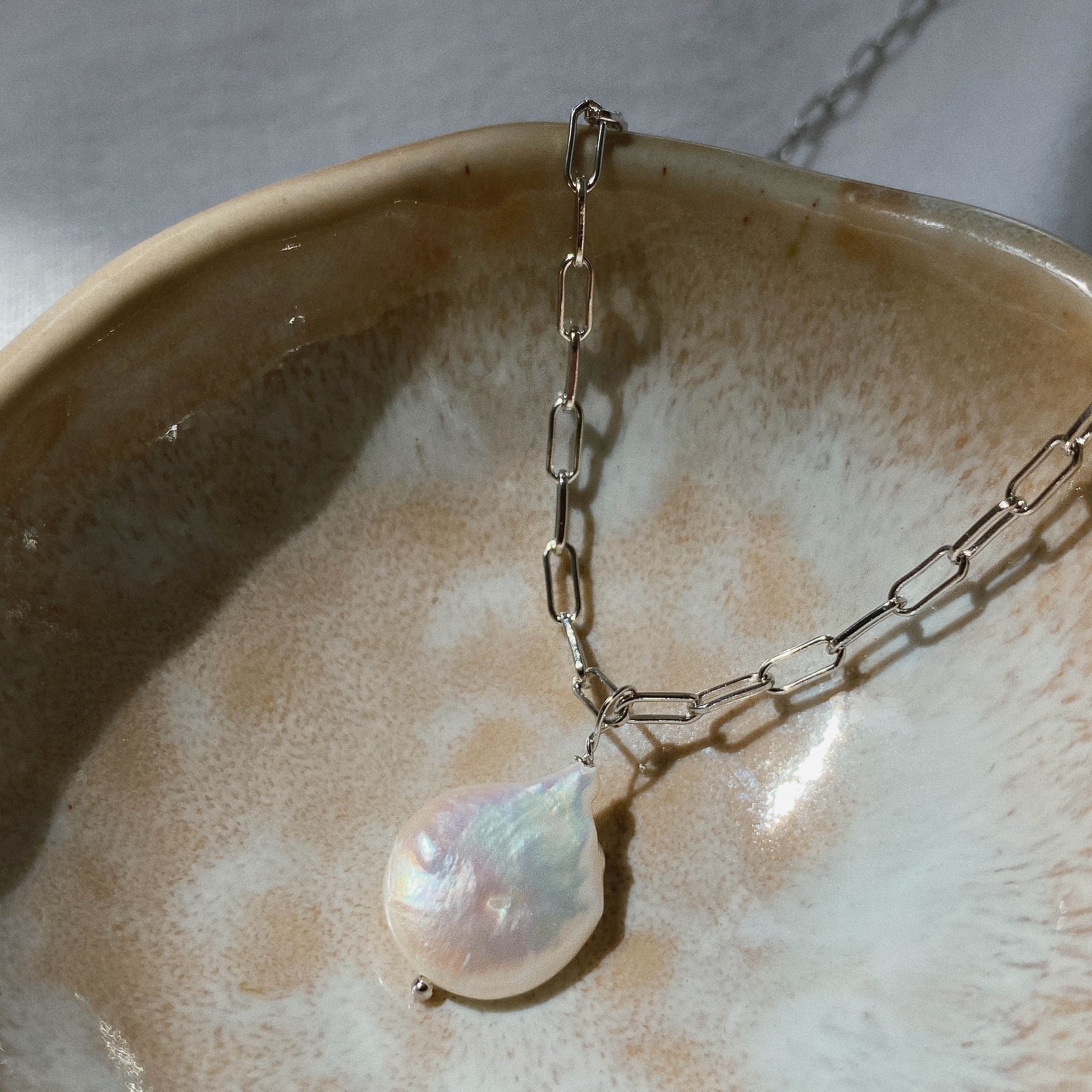 vergoldet mit natürlicher Perlenkette Kette Silber Amalfi, 925 Halskette Brandlinger Süßwasserperle