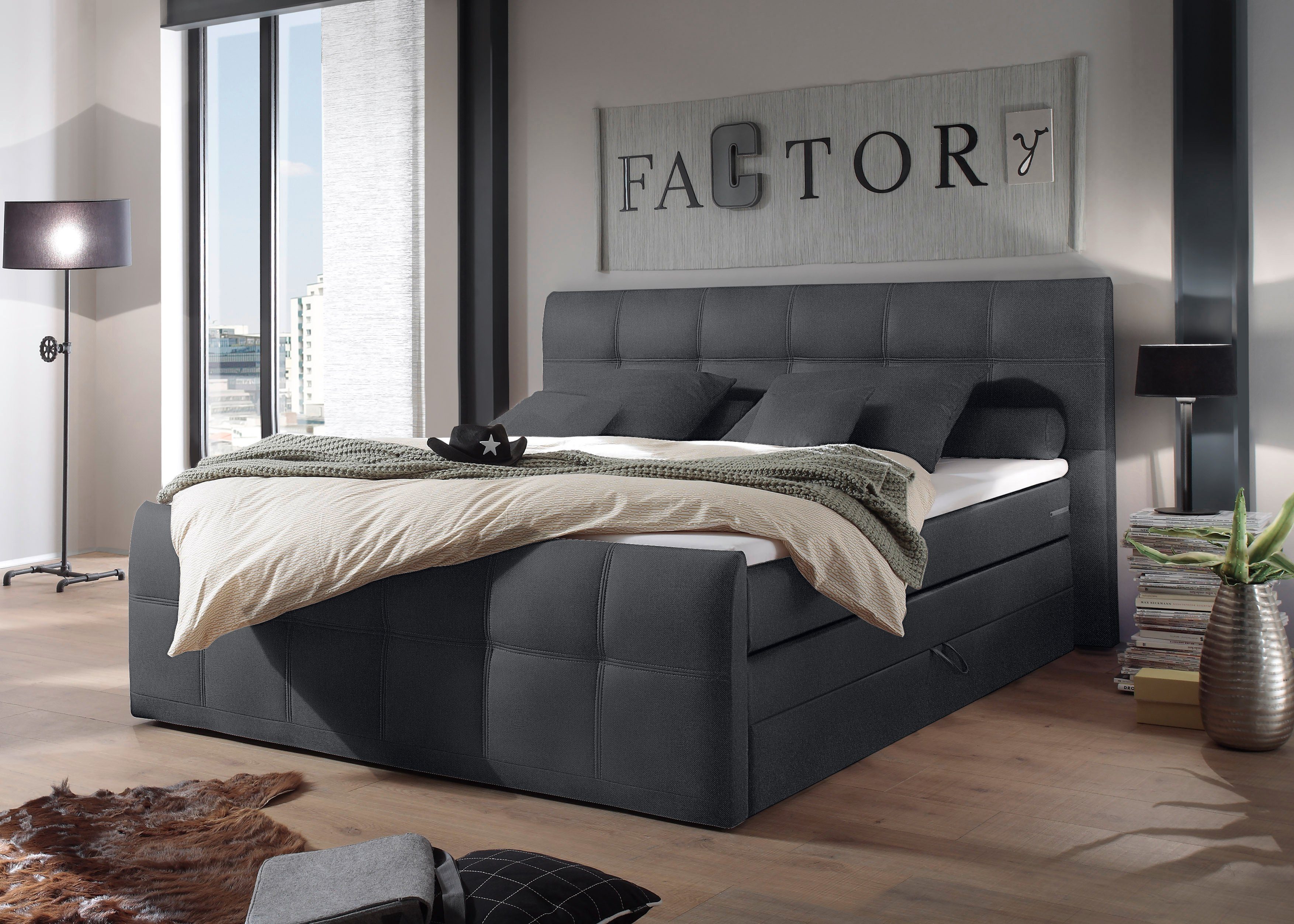 ED EXCITING DESIGN Boxspringbett Sacramento, inkl. günstig online kaufen