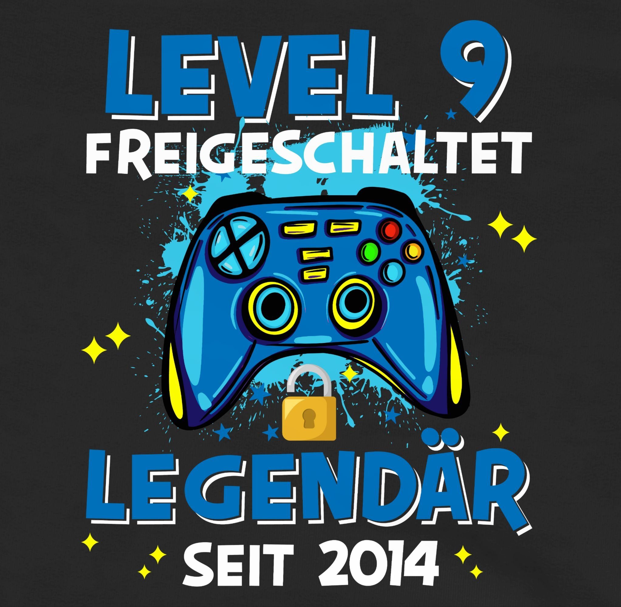 Hoodie Legendär Level Geburtstag 2014 9 Shirtracer 9. seit freigeschaltet Schwarz/Grau 1 meliert