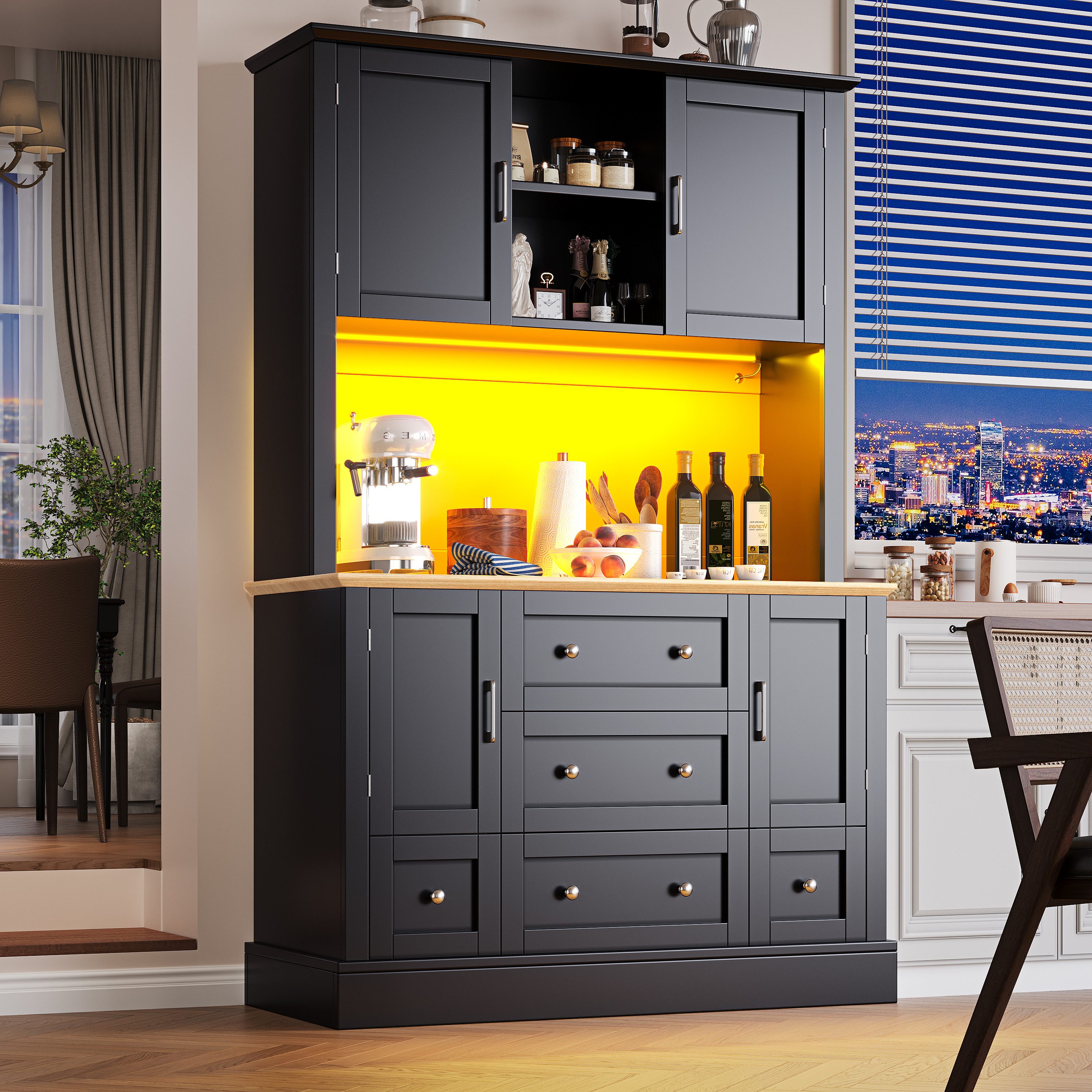 Flieks Küchenbuffet mit Musik-&LED-Beleuchtung und 5 günstig online kaufen