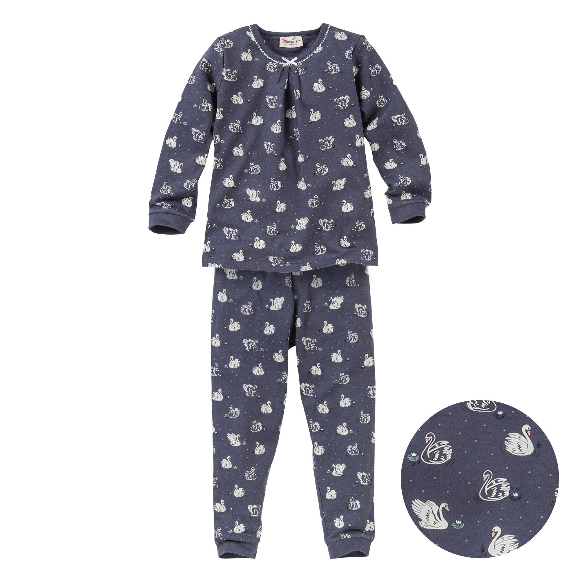 langarm Baumwolle Pyjama Schlafanzug People Organic Mädchen Bio "Schwäne", aus Wear