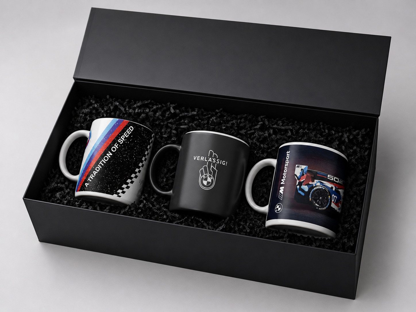 BMW Tasse BMW Geschenkset exklusiver Geschenkbox 3-teilig M Tasse Kaffeetasse, 1-tlg.