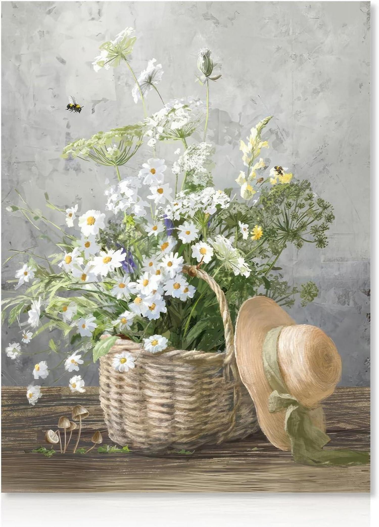 Dazzlewall Leinwandbild Gänseblümchen Leinwand Bilder Rustikale günstig online kaufen