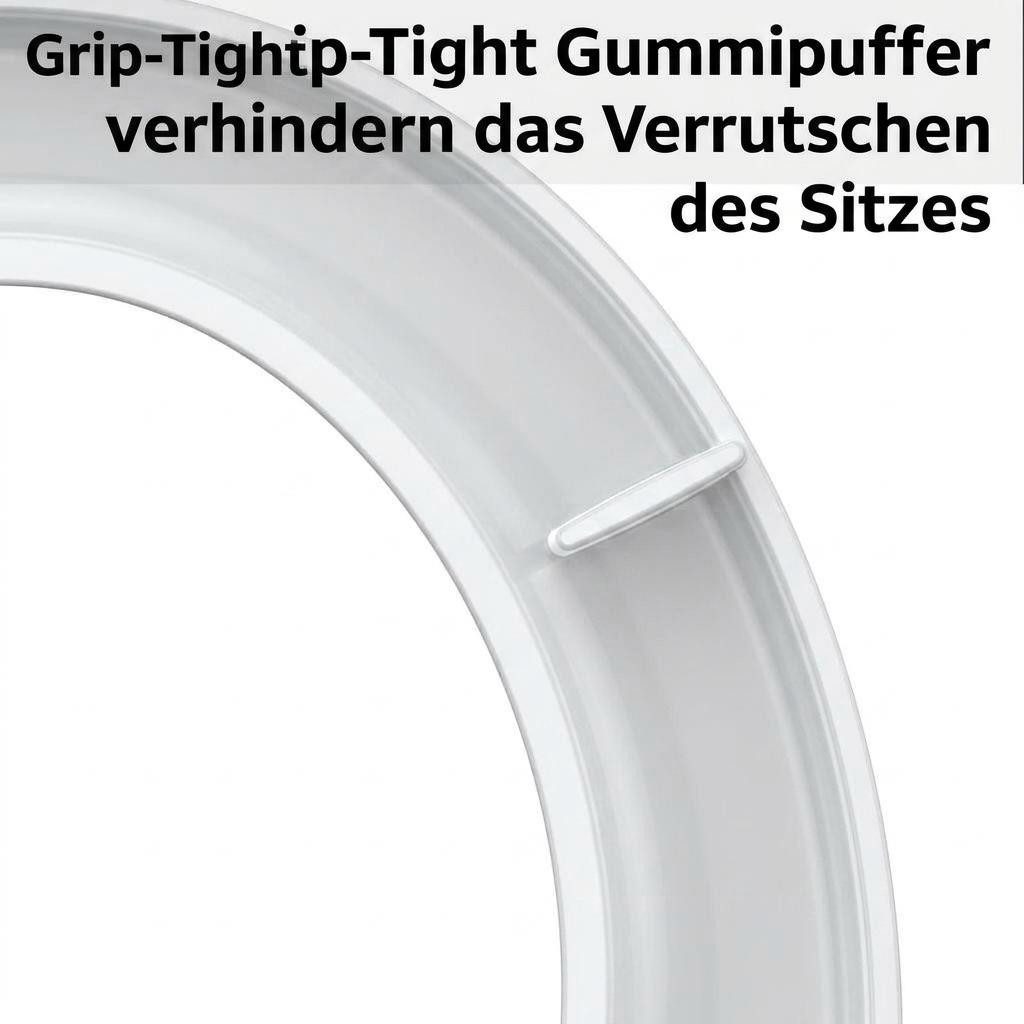 GarveeMore Flachspül-WC 17 Zoll runder Toilettensitz 41,4×36,1cm Weiß, Soft‑Close, Schnell‑Release, rutschfest für Standard‑Toiletten – Bild 5 von 5