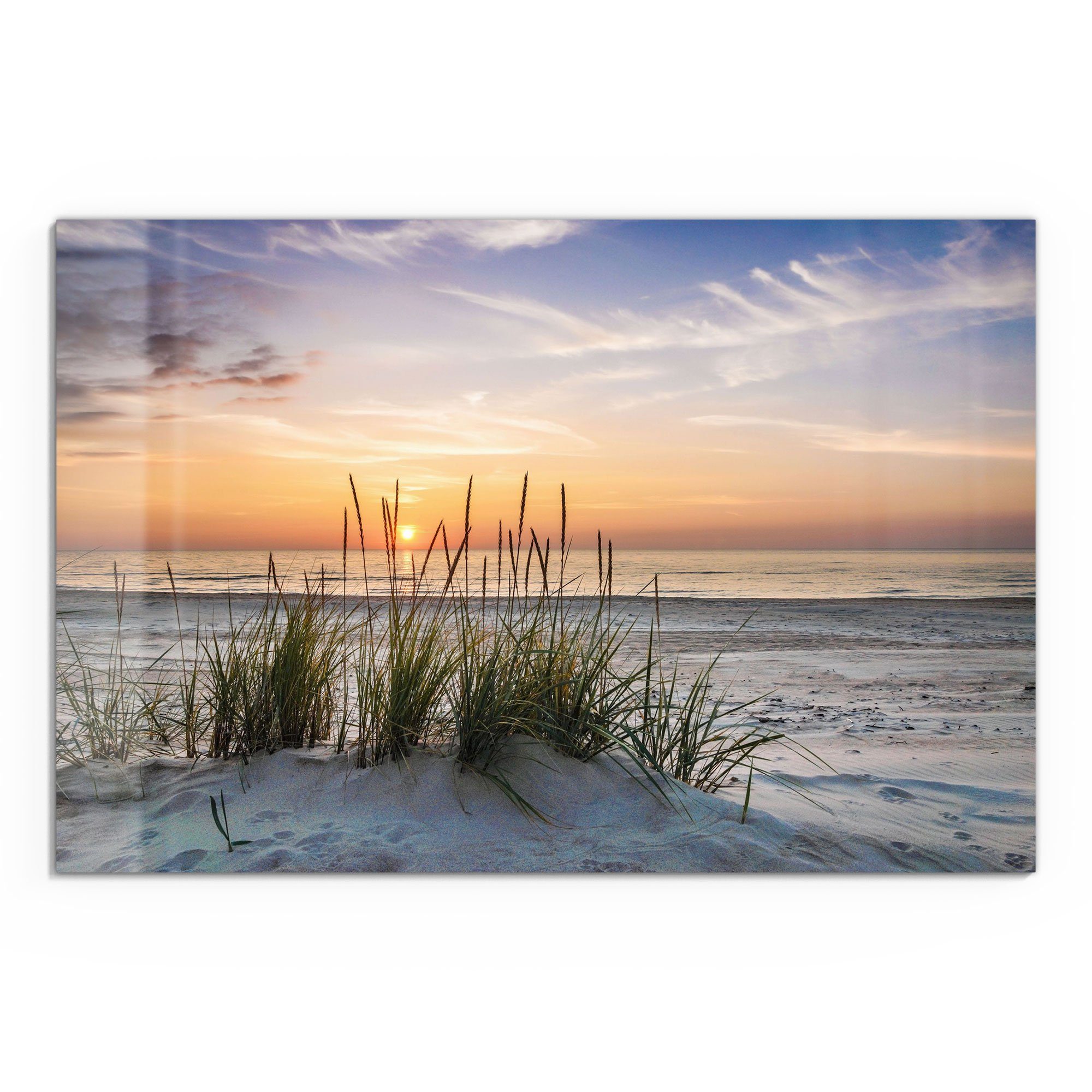 DEQORI Glasbild 'Sonnenuntergang am Strand', 'Sonnenuntergang günstig online kaufen