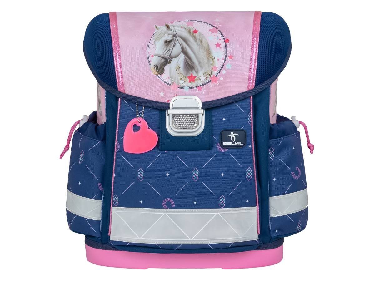 Belmil Schulranzen "Classy" 2026 Set 1. Klasse neue Designs, Pferd, 4tlg.,1. Klasse, Grundschule, Einschulung, Mädchen