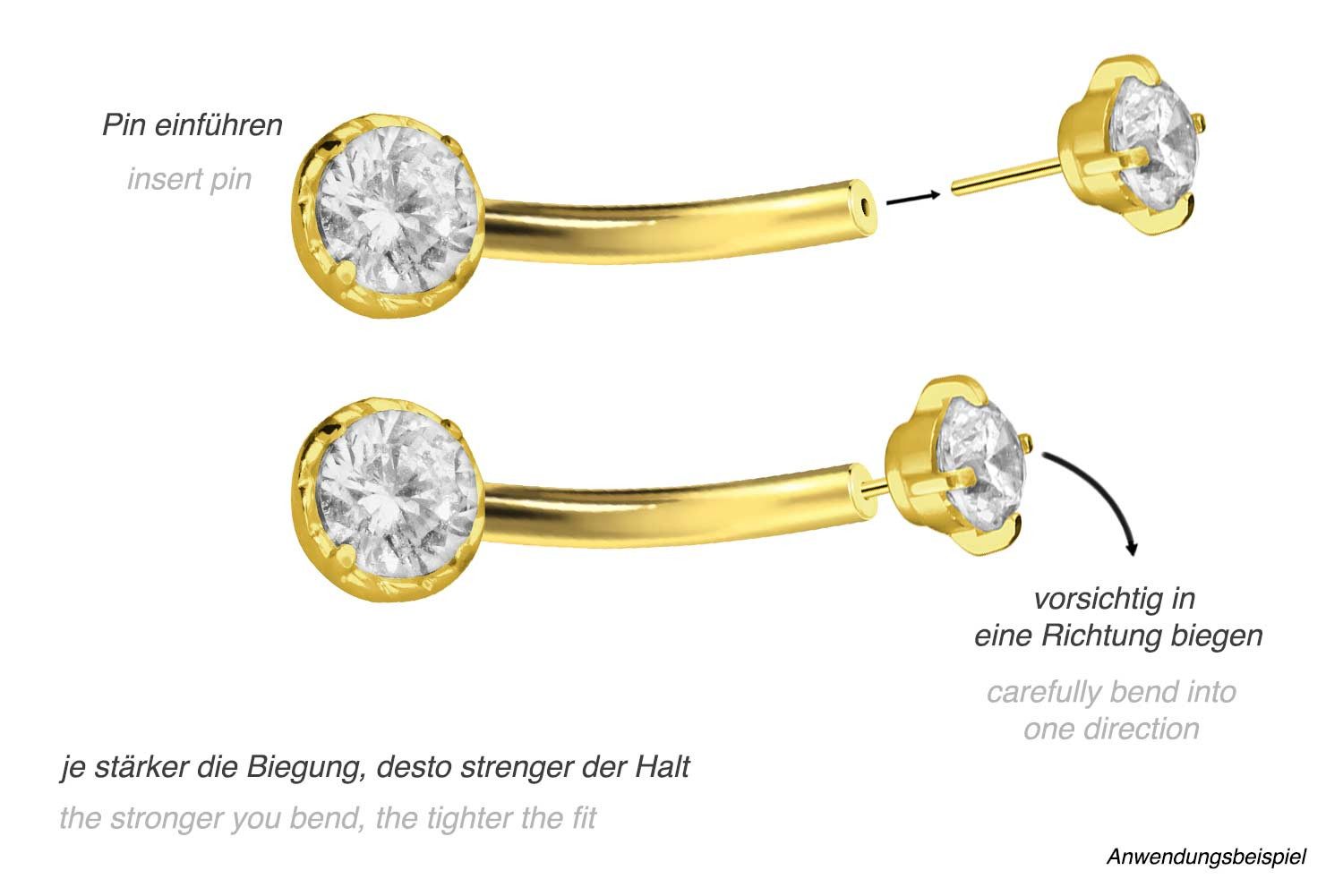 PIERCINGLINE Bauchnabelpiercing Titan Banane mit Push günstig online kaufen