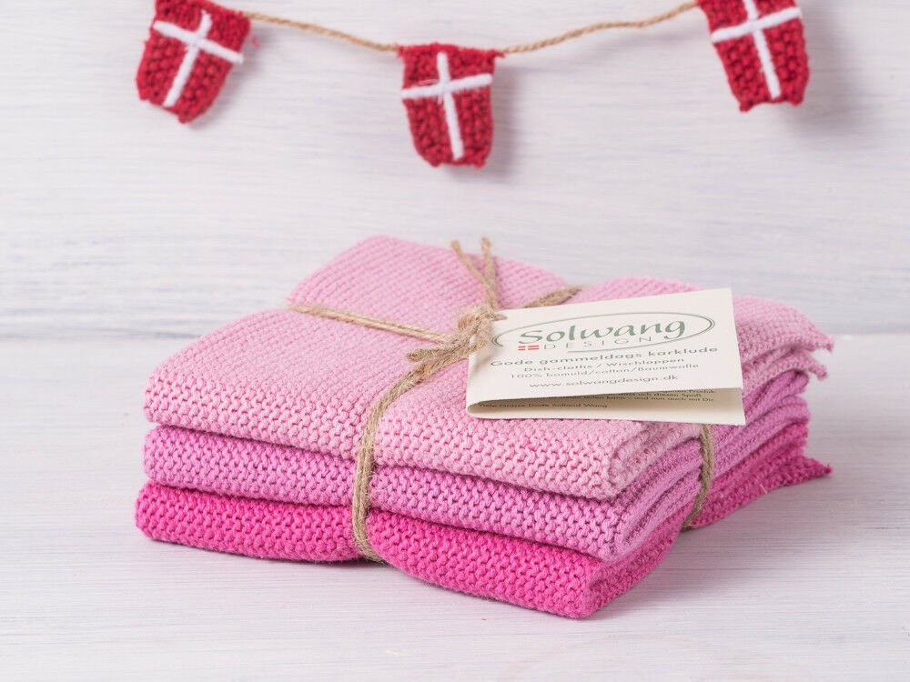 Solwang Spültuch Solwang Wischtuch Hell Rosa Kombi 3er Set