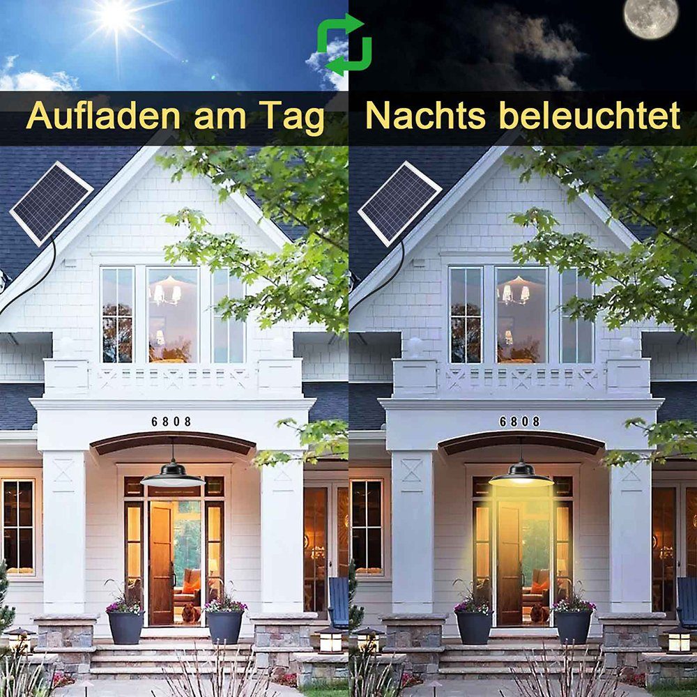 LED-Perlen, wasserdicht, Sicherheitsbeleuchtung, Solar, Warmweiß, Neutralweiß, Geschäft SMD2835 Rosnek dimmbar, Außen-Deckenleuchte Garage Hof Weiß, für Veranda, Timer, Fernbedienung