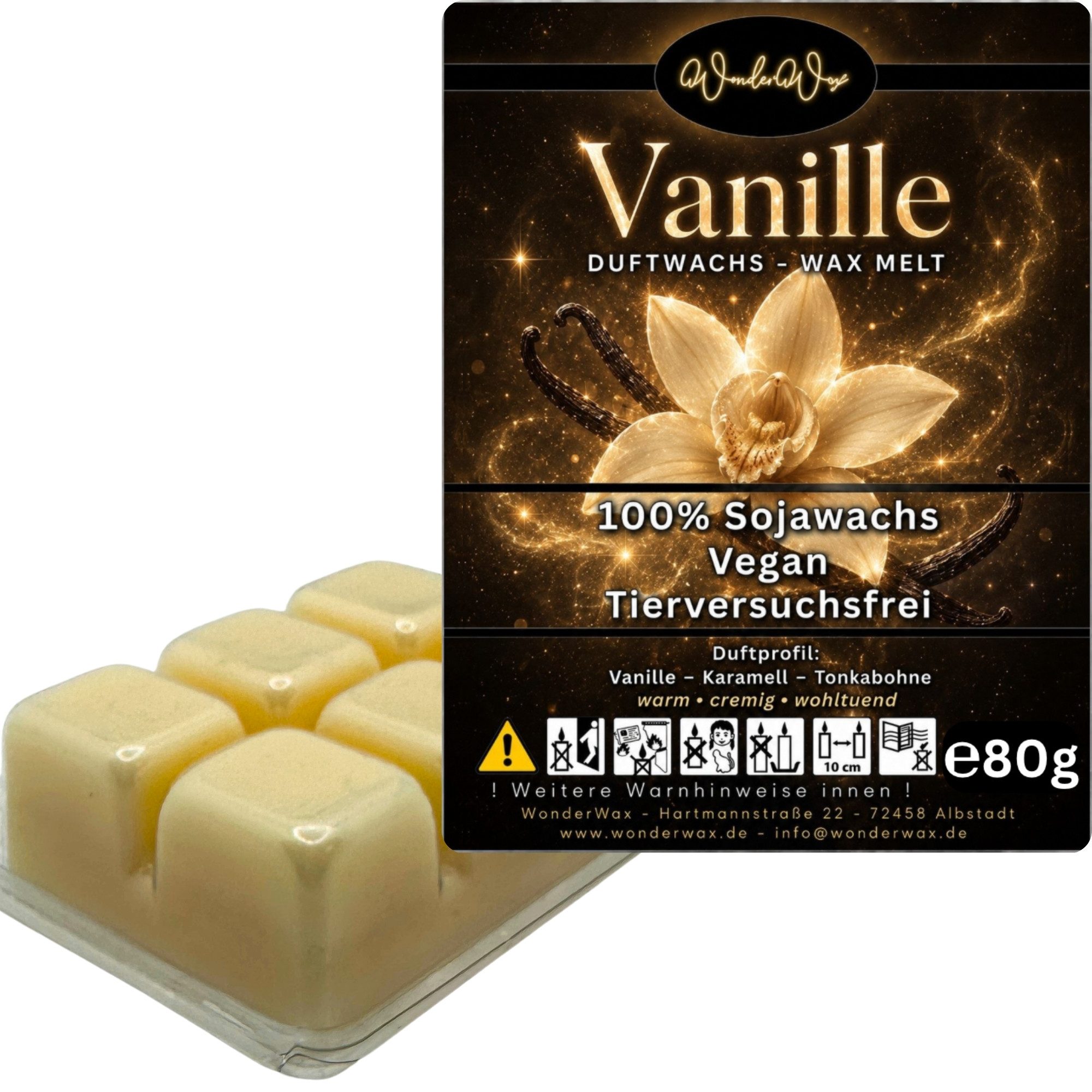 WonderWax Duftwachs WonderWax® Duftwachs 6 Würfel, (Vanille), Duftrichtung: Vanille