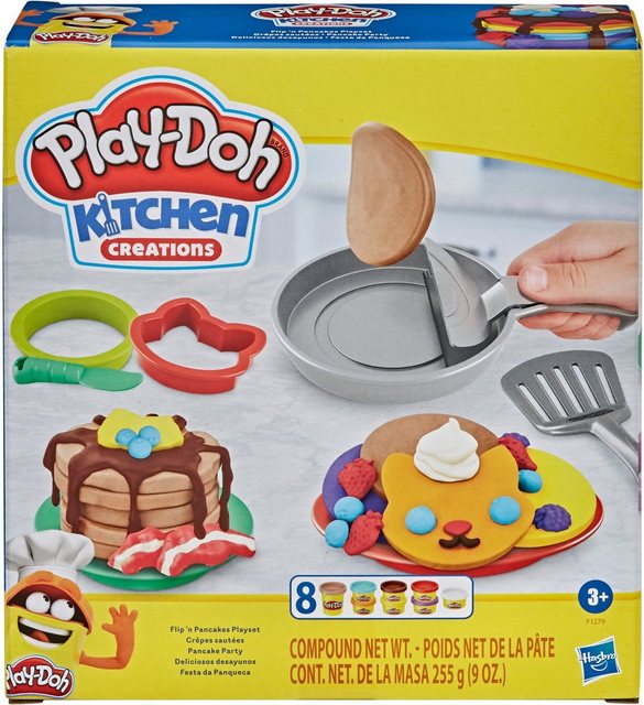 Image of Hasbro F12795L0 - Play-Doh Kitchen Creations Pancake Party 14-teiliges Spielset, mit 8 Farben