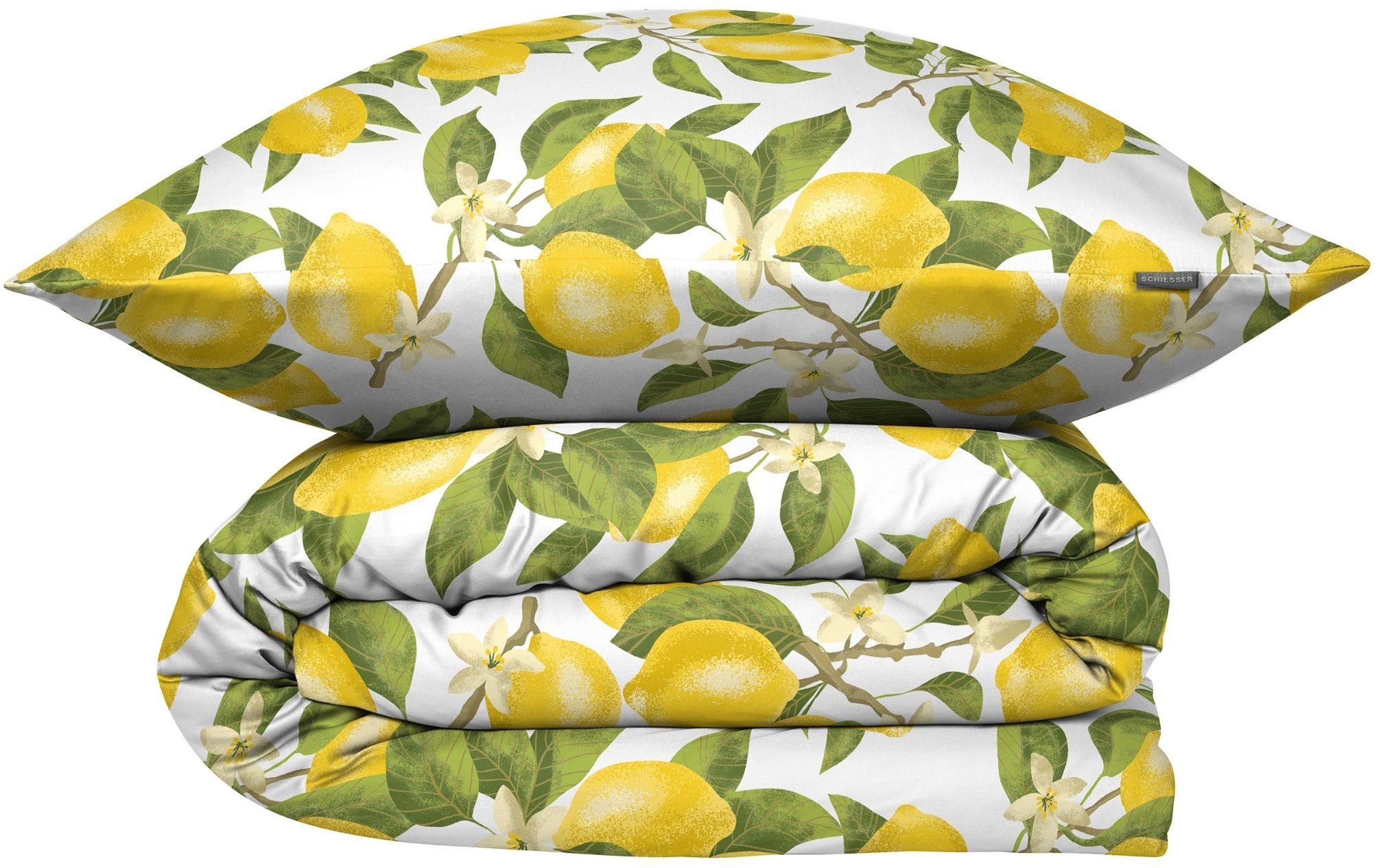 Schiesser Bettwäsche Limona aus weicher Baumwolle mit floralem Design, Renforcé, 2 teilig, MADE IN GREEN by OEKO-TEX®