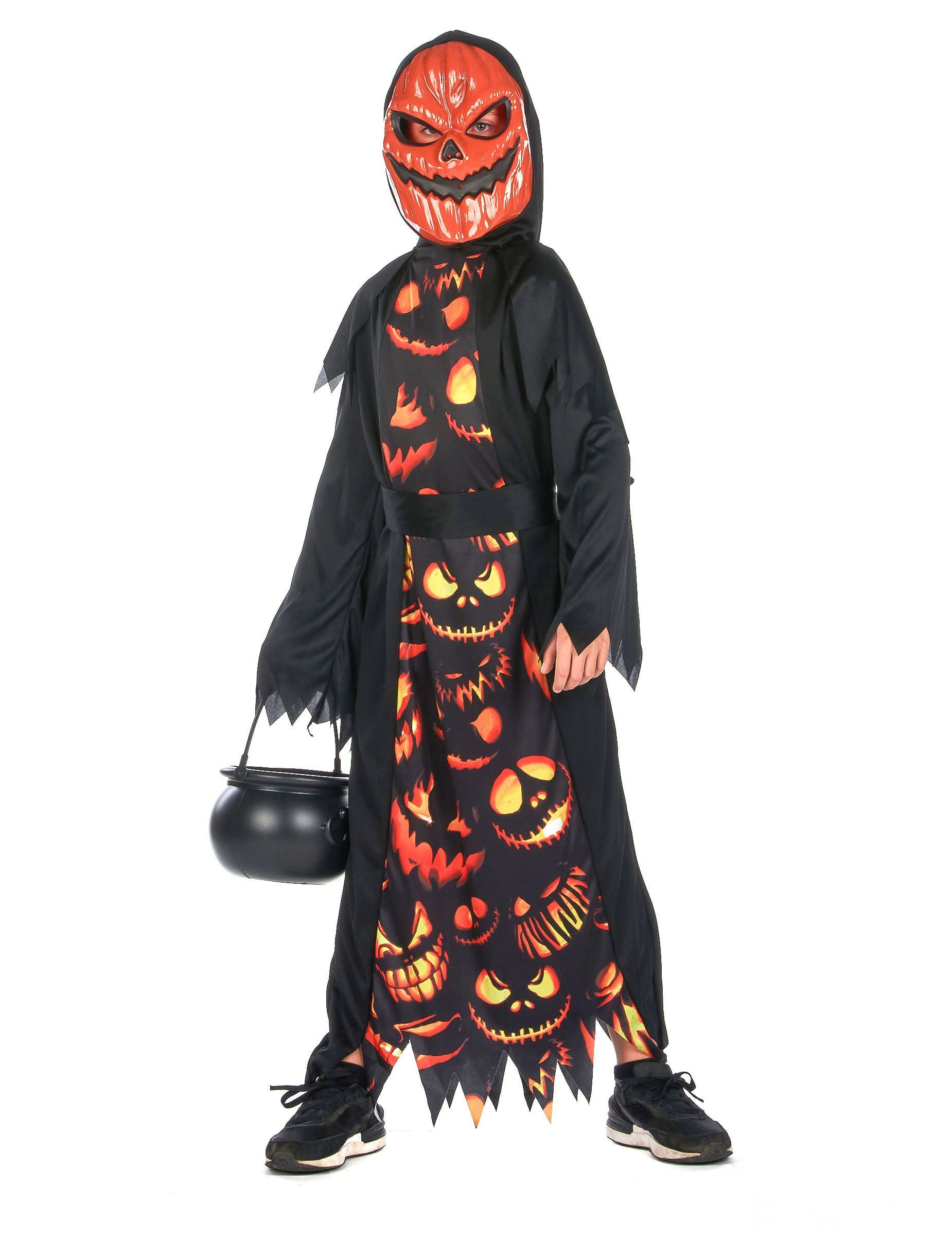 JADEO Monster-Kostüm Kürbiskostüm für Kinder Halloweenkostüm schwarz-orange