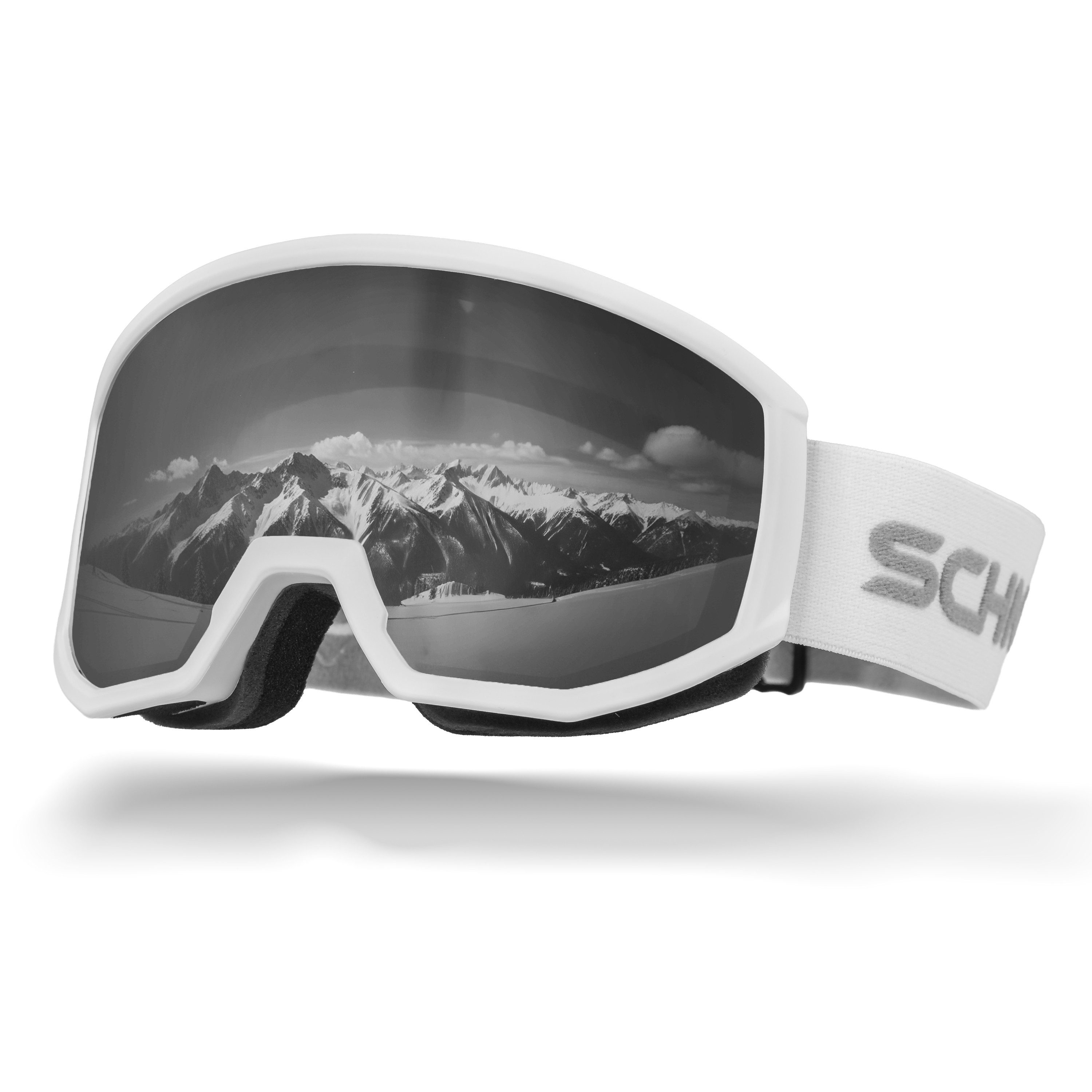 SCHNORR Sportbrille Schnorr Skibrille Luchs Silber (S3/S4), Full REVO, Anti-Fog, UV400, (1-St), Full REVO-Beschichtung Silber (S3/S4)