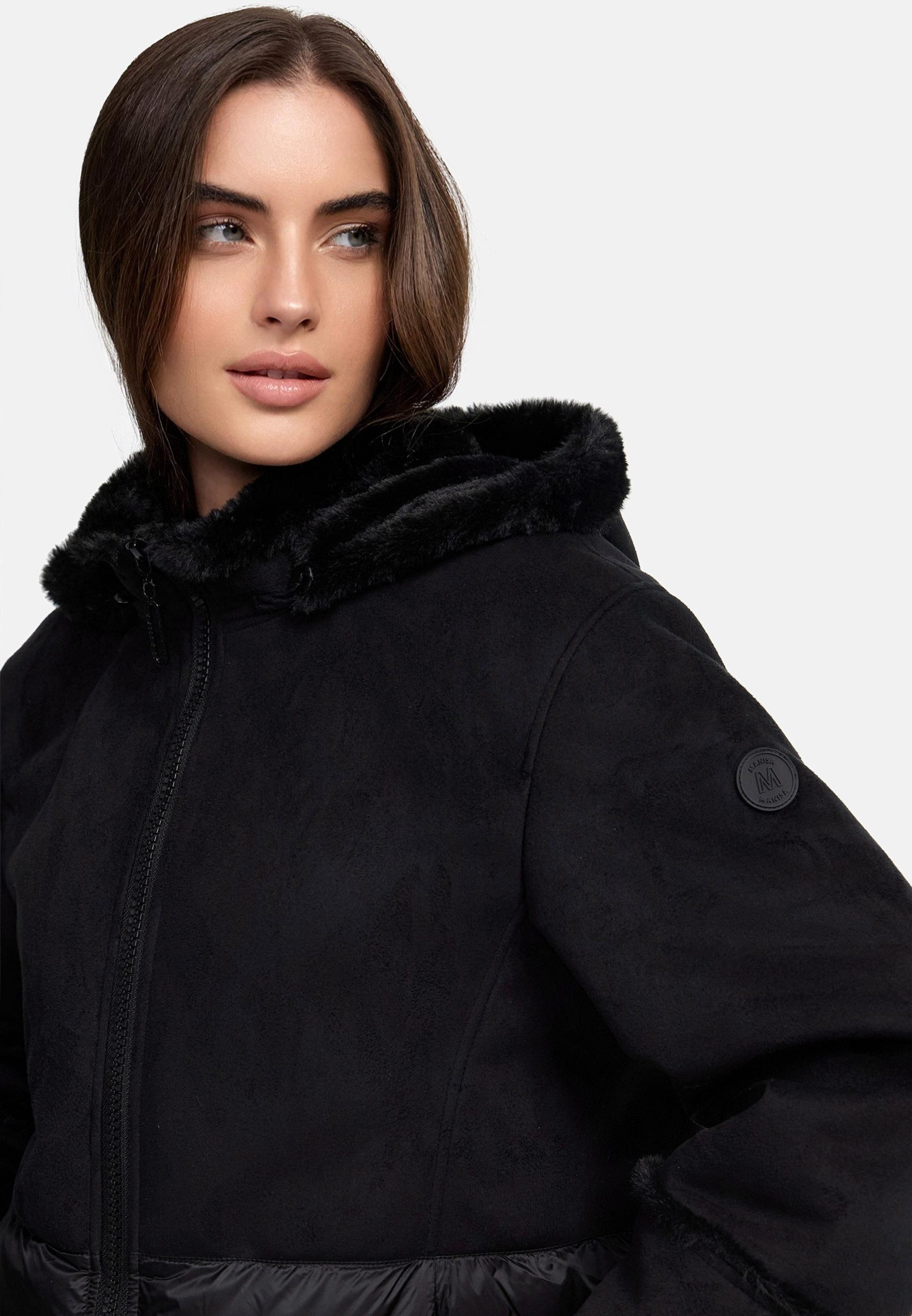 Manisa Kurzjacke mit Teddyfell-Kapuze
