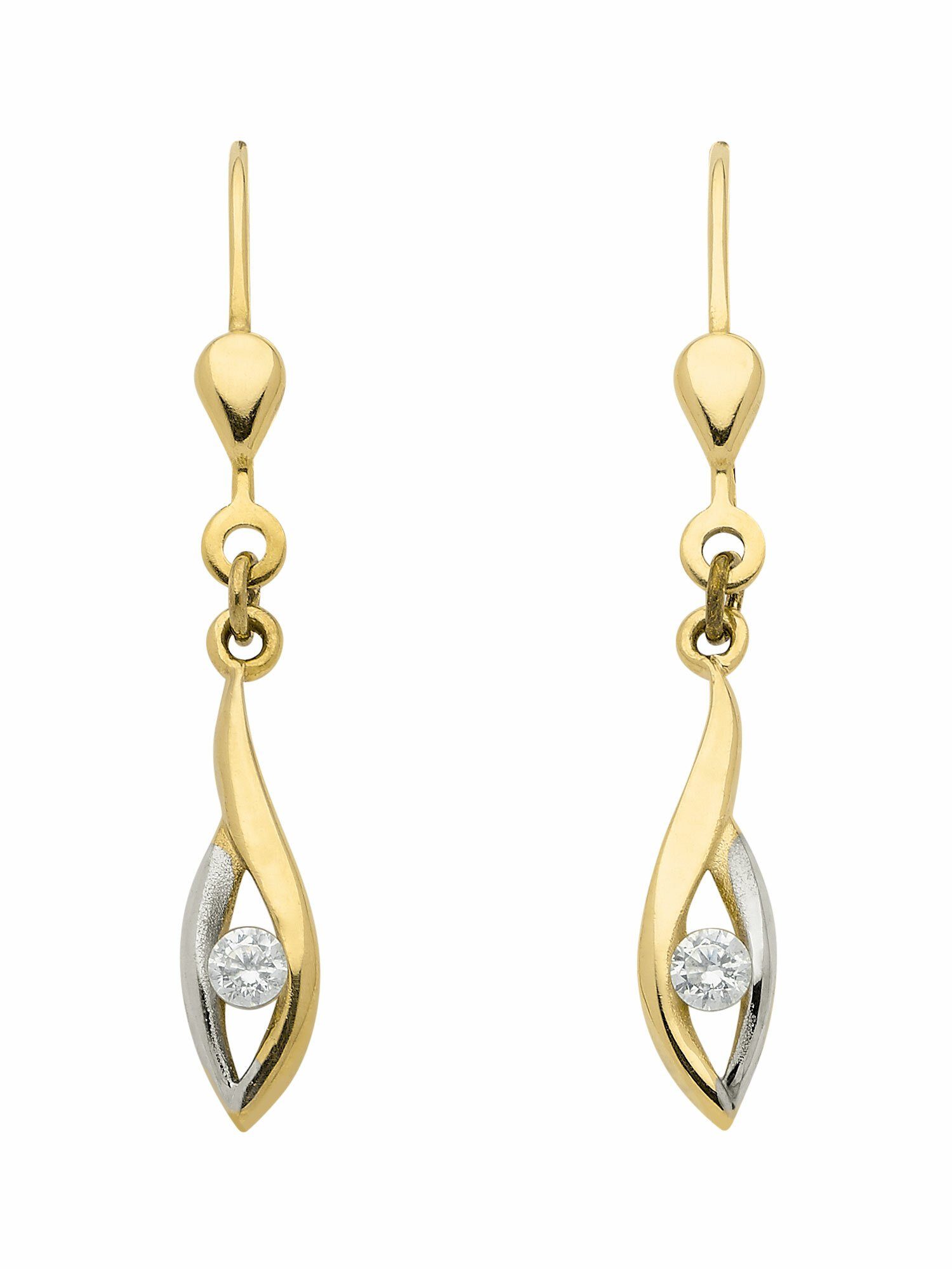Adelia´s Paar Ohrhänger »333 Gold Ohrringe / Ohrhänger mit Zirkonia«,  Goldschmuck für Damen