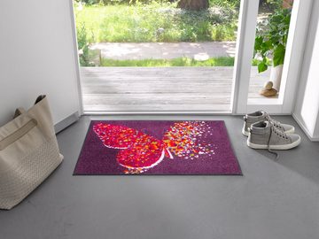 Fußmatte Papallona, wash+dry by Kleen-Tex, rechteckig, Höhe: 7 mm, Schmutzfangmatte, Motiv Schmetterling, rutschhemmend, waschbar