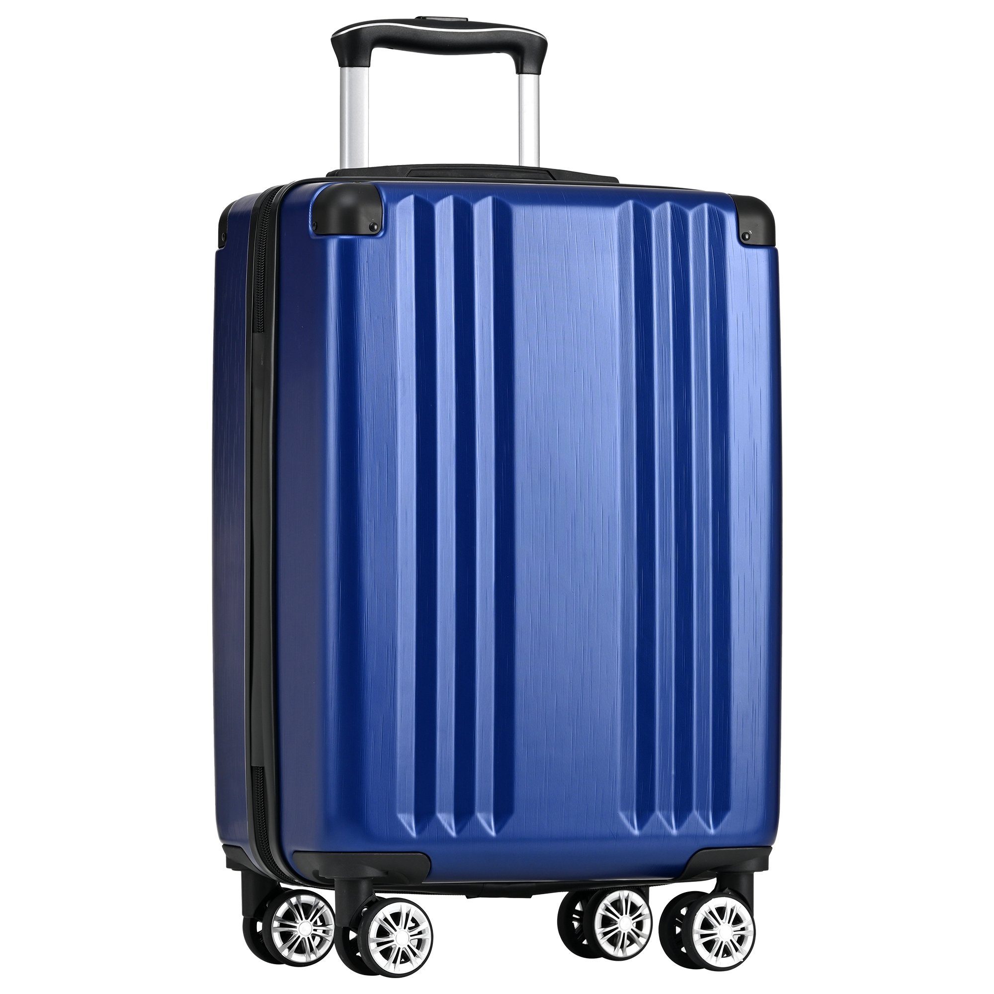 HAUSS SPLOE Hartschalen-Trolley Hartschalen-Koffer Rollkoffer Reisekoffer Handgepäck Koffer, 4 Rollen, 56.5*37.5*22.5 cm 360° leises Universal- Räder Blau