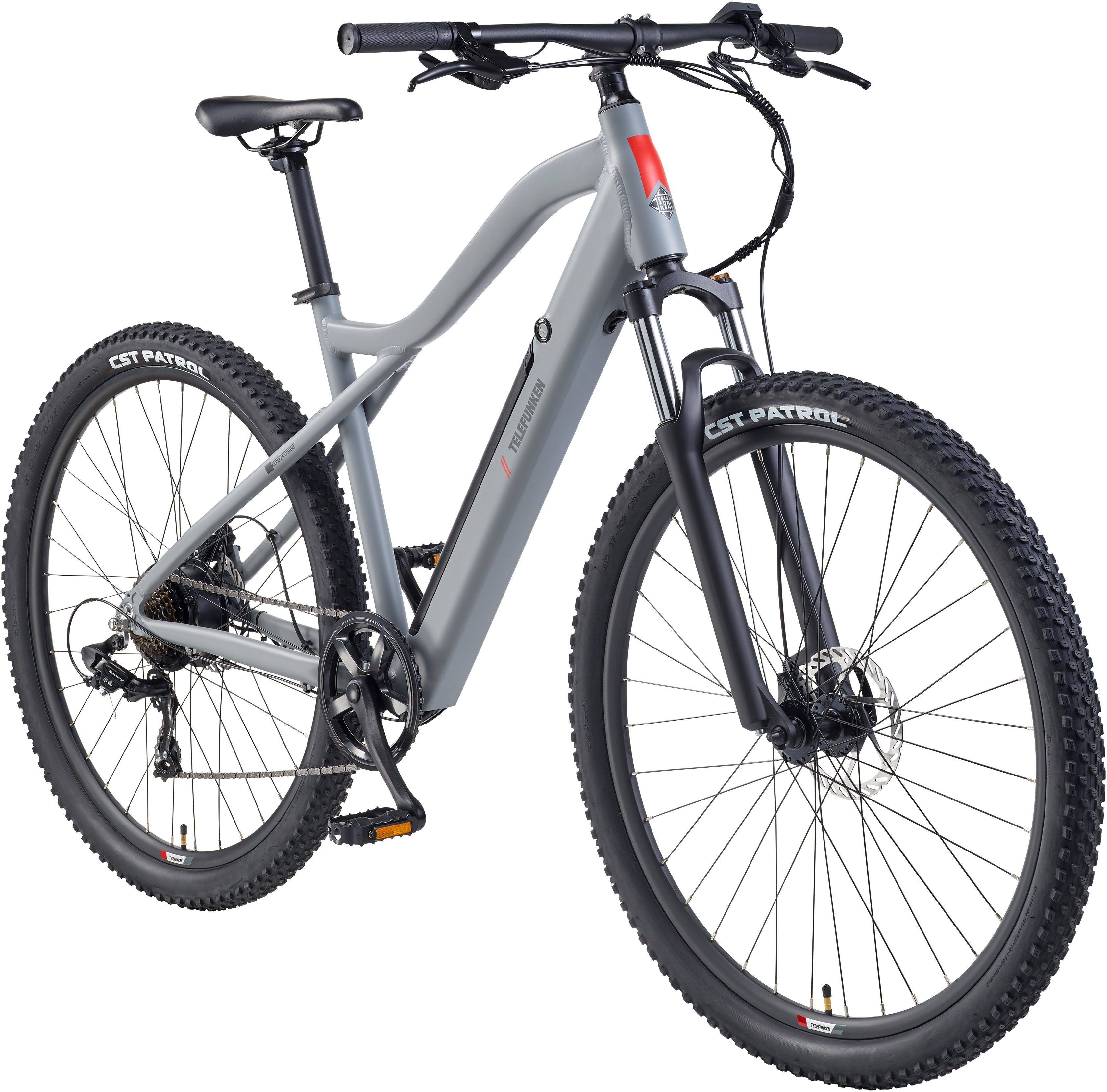 Telefunken E-Bike Mountainbike Aufsteiger MT922, 7 Gang Shimano TY300D Schaltwerk, Kettenschaltung, Heckmotor, 489,6 Wh, Pedelec, Elektrofahrrad, Damen u. Herren, E-MTB, Mountainbike, 29 Zoll