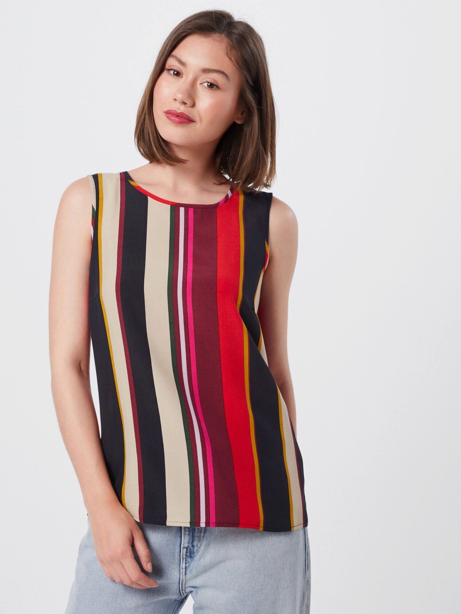 MORE&MORE Blusenshirt Bluse Top Mehrfarbig,gestreift,Fließender Stoff günstig online kaufen