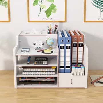 zggzerg Regal-Schreibtisch Aktualisierter Schreibtisch-Organizer aus Holz, DIY Aktenregal